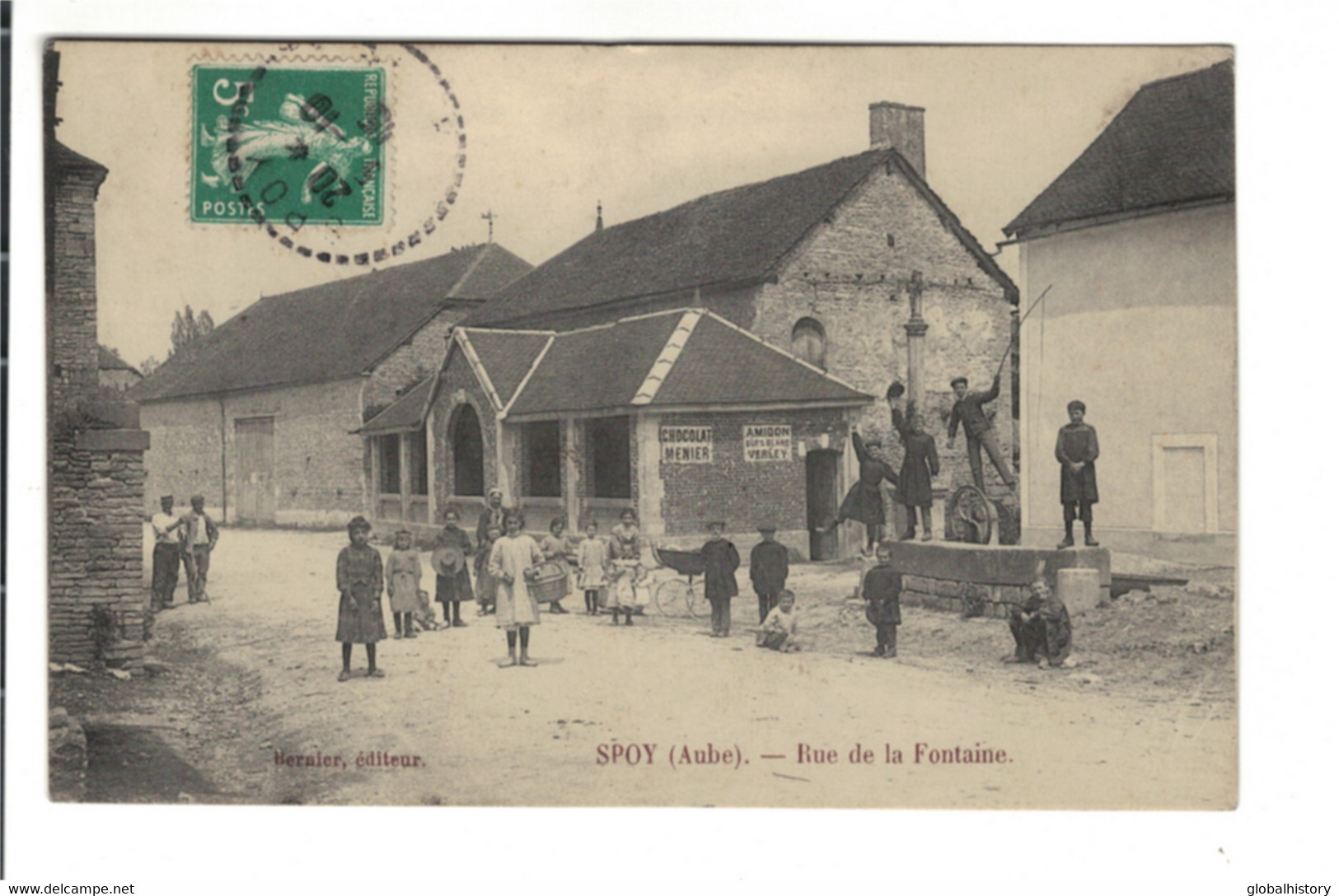 DG2322 - DEP. 10 - SPOY (AUBE) - RUE DE LA FONTAINE - KIDS IN STREET SCENE - RARE PC - Otros & Sin Clasificación