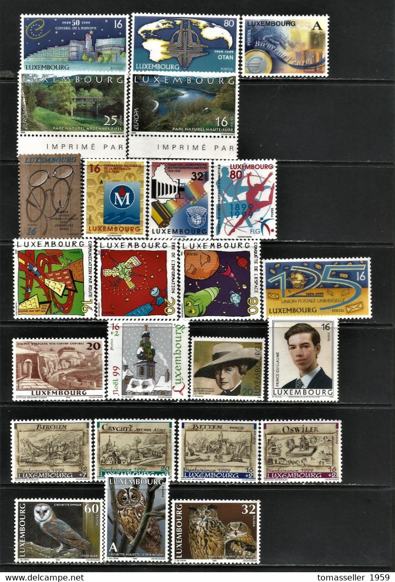Luxembourg-1999 Full Year Set -14 Issues (24st.).MNH - Années Complètes