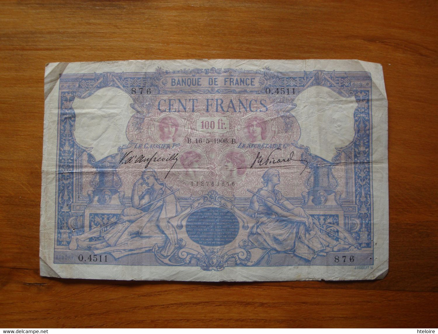 100 Francs Bleu Et Rose De 1906 - 100 F 1888-1909 ''Bleu Et Rose''