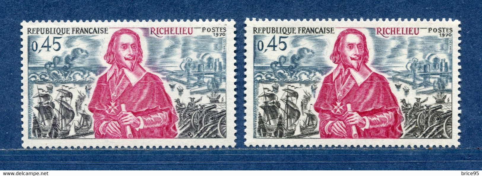 ⭐ France - Variété - YT N° 1655 - Couleurs - Pétouilles - Neuf Sans Charnière - 1970 ⭐ - Unused Stamps