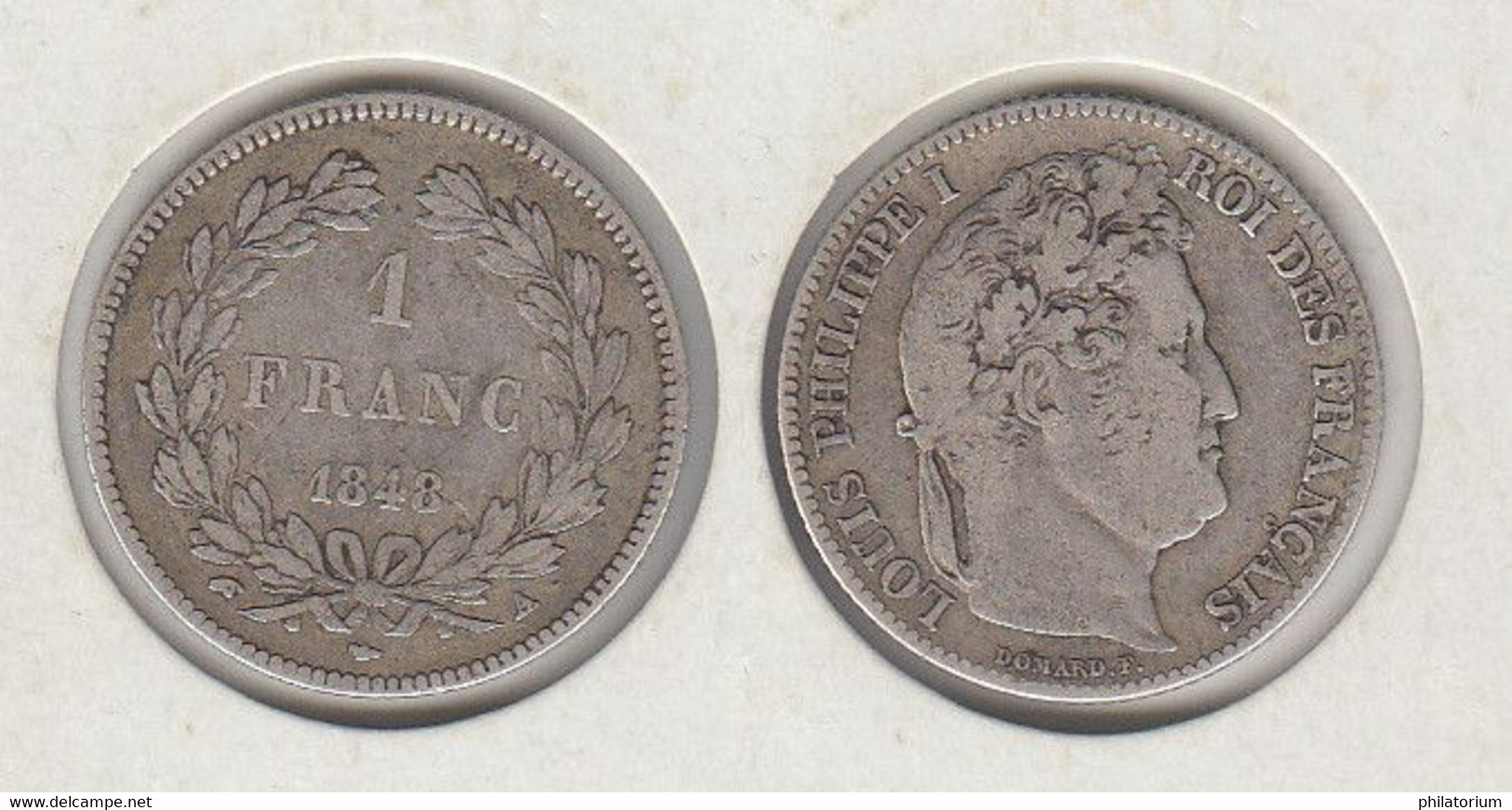 FRANCE 1 Franc 1848 A 1f Louis Philippe I - 1 Franc