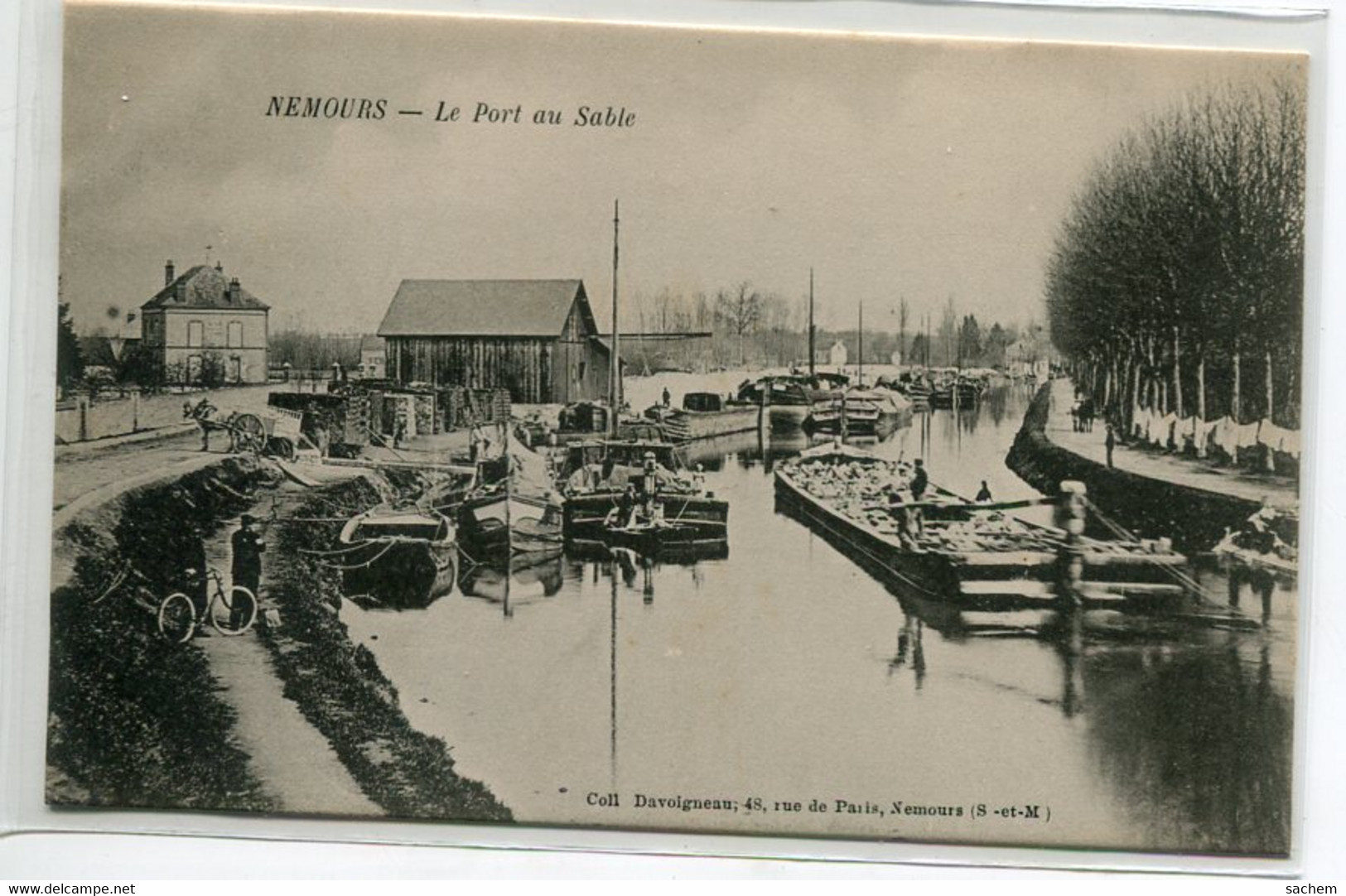 77 NEMOURS Batellerie Le Port Au Sable Peniches De Transport  Marchandises  Coll Davoigneau   - 1910   D17 2020 - Nemours