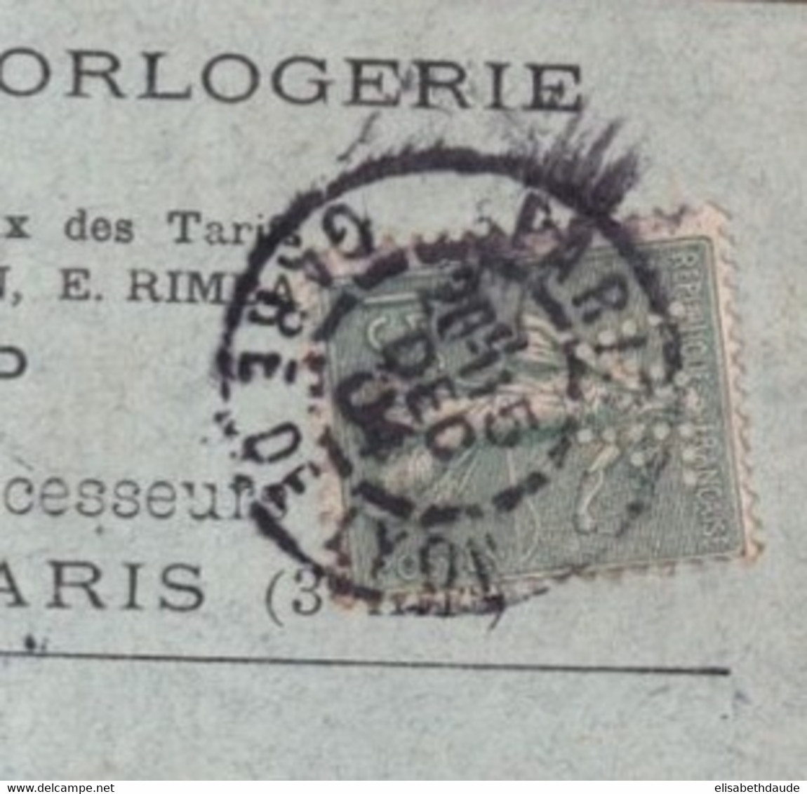 SEMEUSE PERFORE / PERFIN ! - 1904 - ENV. De "HORLOGERIE VENOT FRERES" à PARIS => ECUISSES (SAONE ET LOIRE) - Autres & Non Classés