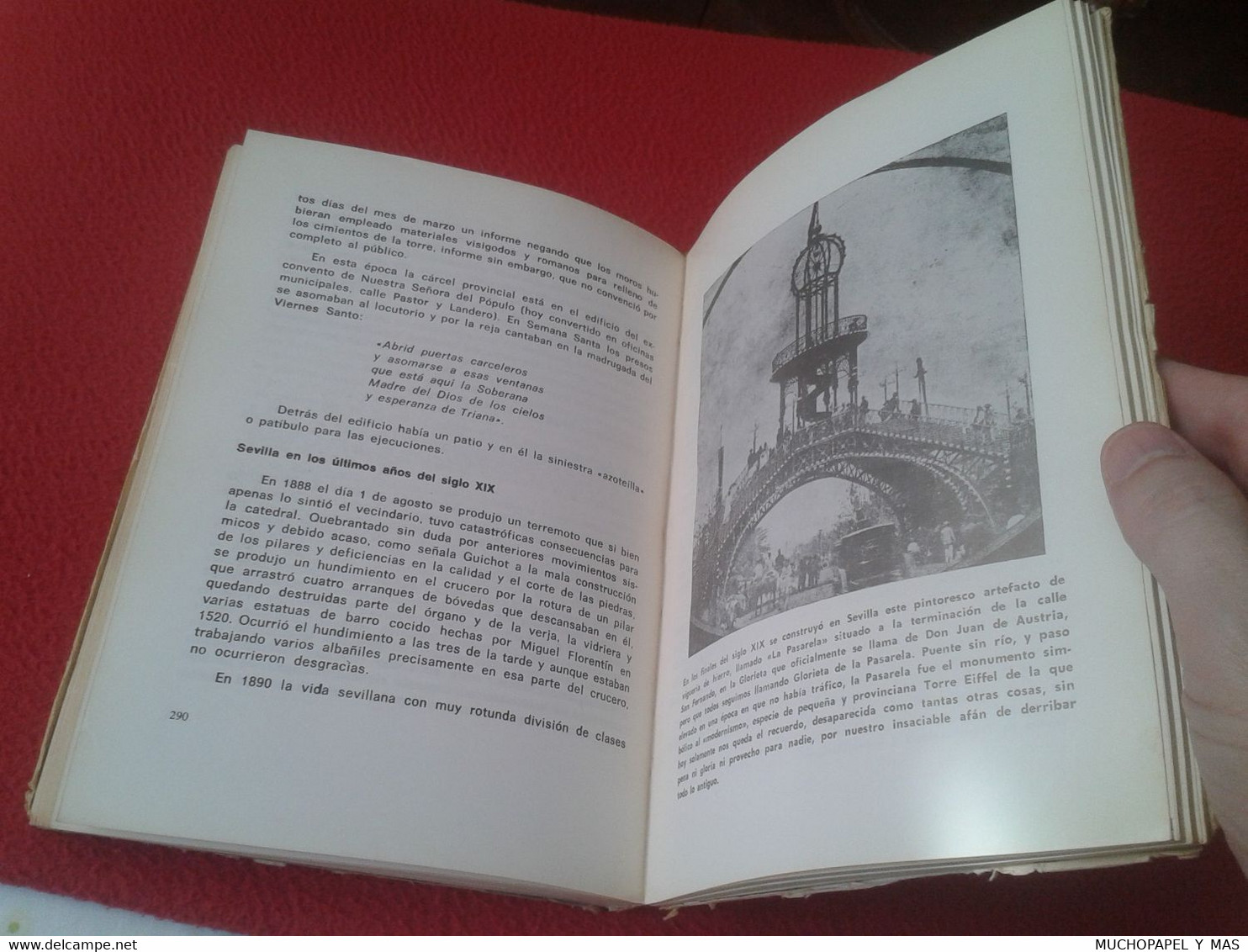 ANTIGUO LIBRO JOSÉ MARÍA DE MENA HISTORIA DE SEVILLA ECESA 1979, 381 PÁGINAS, CAJA SAN FERNANDO, SPAIN ESPAGNE SPANIEN..