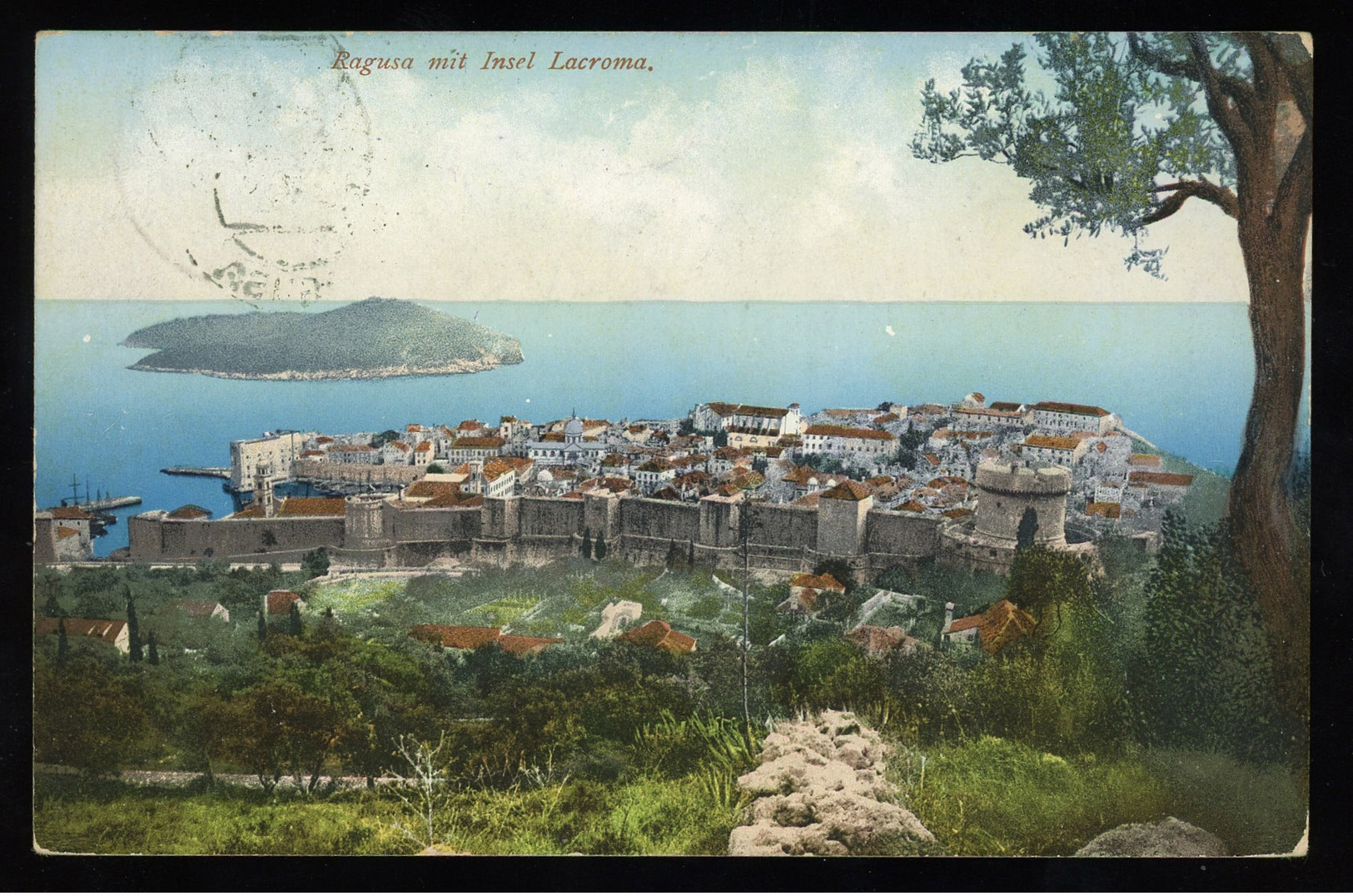 TREASURE HUNT [02131] Austria 1908 Illustrated Post Card (Ragusa) From Dubrovnik To Germany Bearing 5h, Europa Cachet - Briefe U. Dokumente