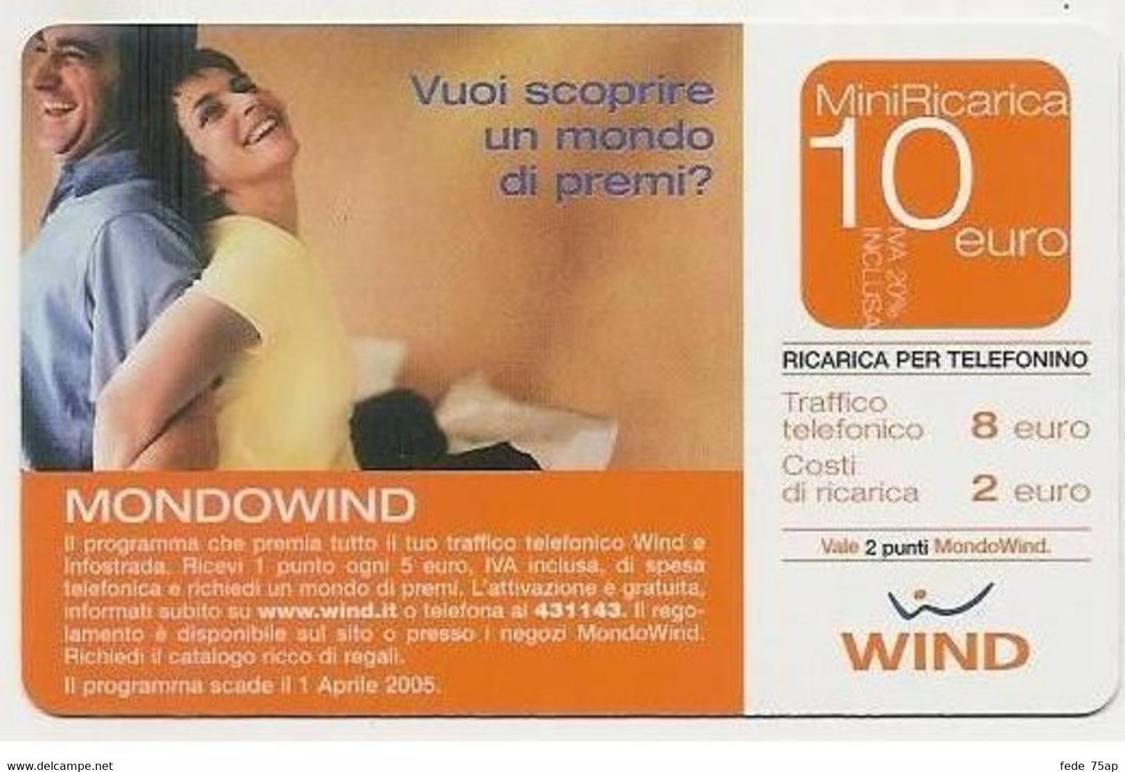 Ricarica WIND MONDOWIND, Taglio 10,0 Euro, Scadenza 30-06-2007, PIKAPPA, Usata - [2] Sim Cards, Prepaid & Refills