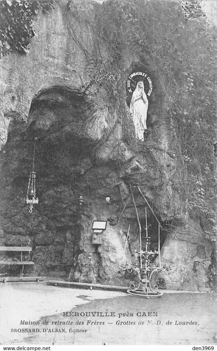 HEROUVILLE-Saint-Clair Près Caen - Grottes De Notre-Dame De Lourdes - Maison De Retraite Des Frères - Vierge - Herouville Saint Clair