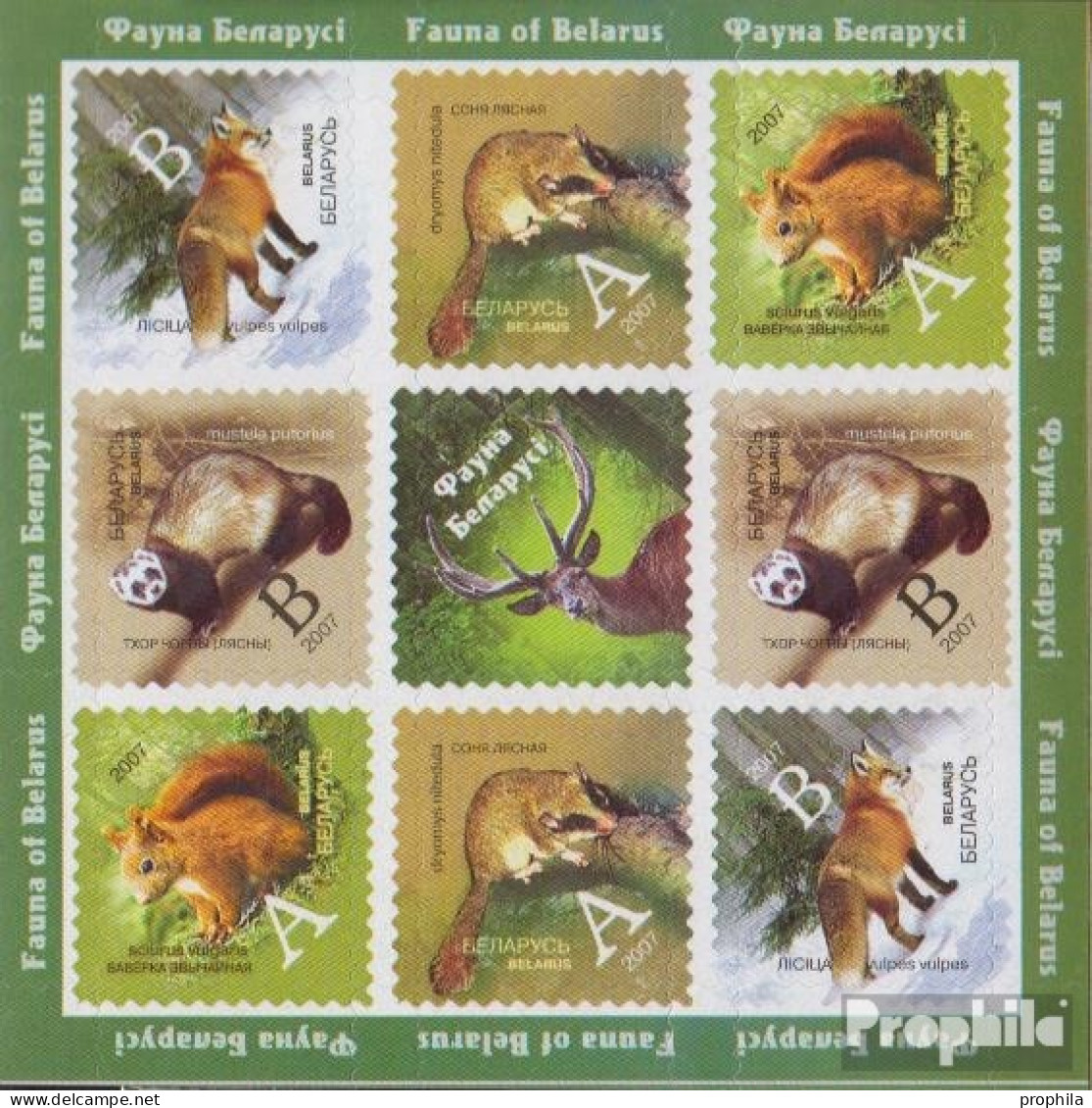 Weißrussland 665-668Fb Folienblatt Postfrisch 2007 Fauna - Belarus