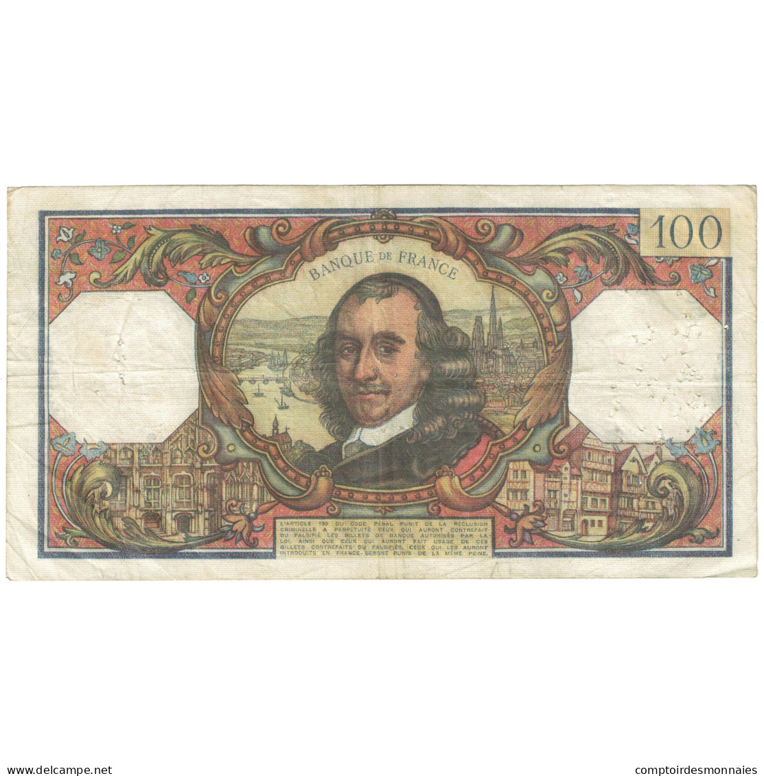 France, 100 Francs, 1969, 1969-04-03, TB, Fayette:65.26, KM:149c - 100 F 1964-1979 ''Corneille''