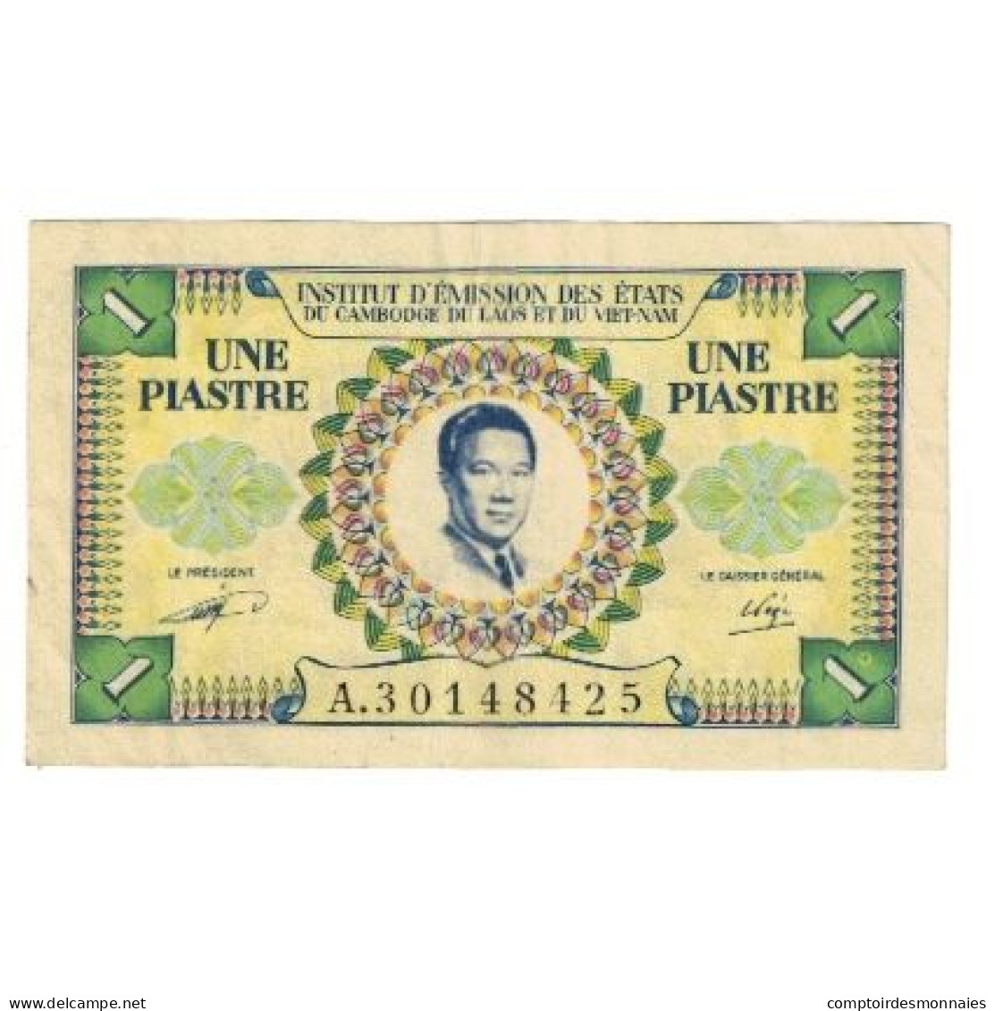 Billet, FRENCH INDO-CHINA, 1 Piastre = 1 Riel, KM:93, TTB - Indochine