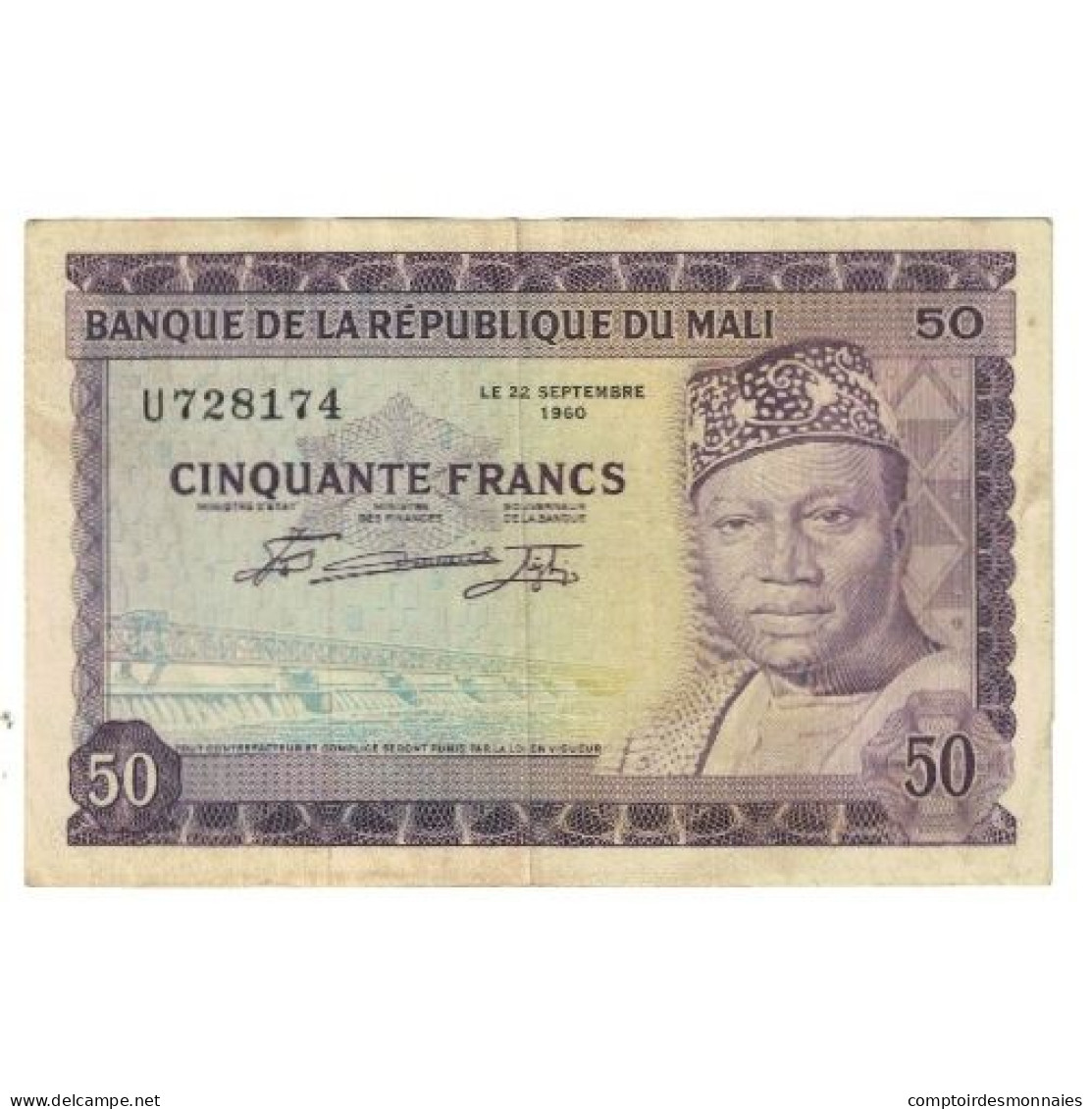 Billet, Mali, 50 Francs, 1960, 1960-09-22, KM:6a, TTB - Mali