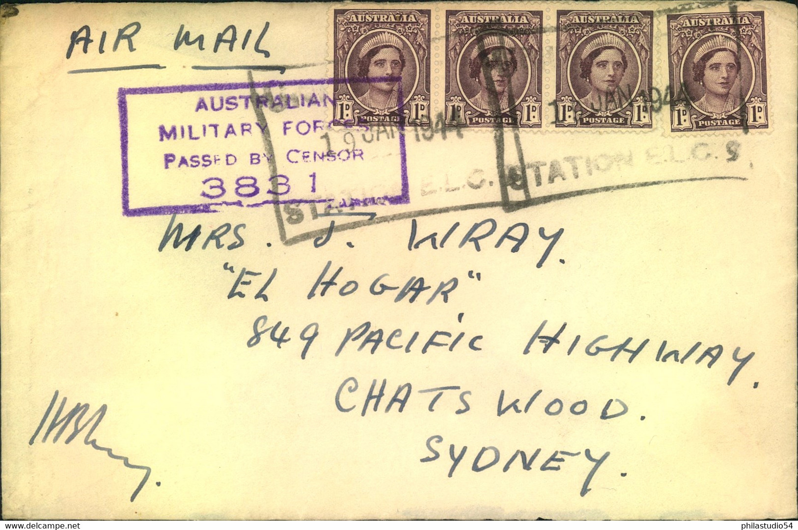 1944, Military Mail On Active Service Censored - Storia Postale