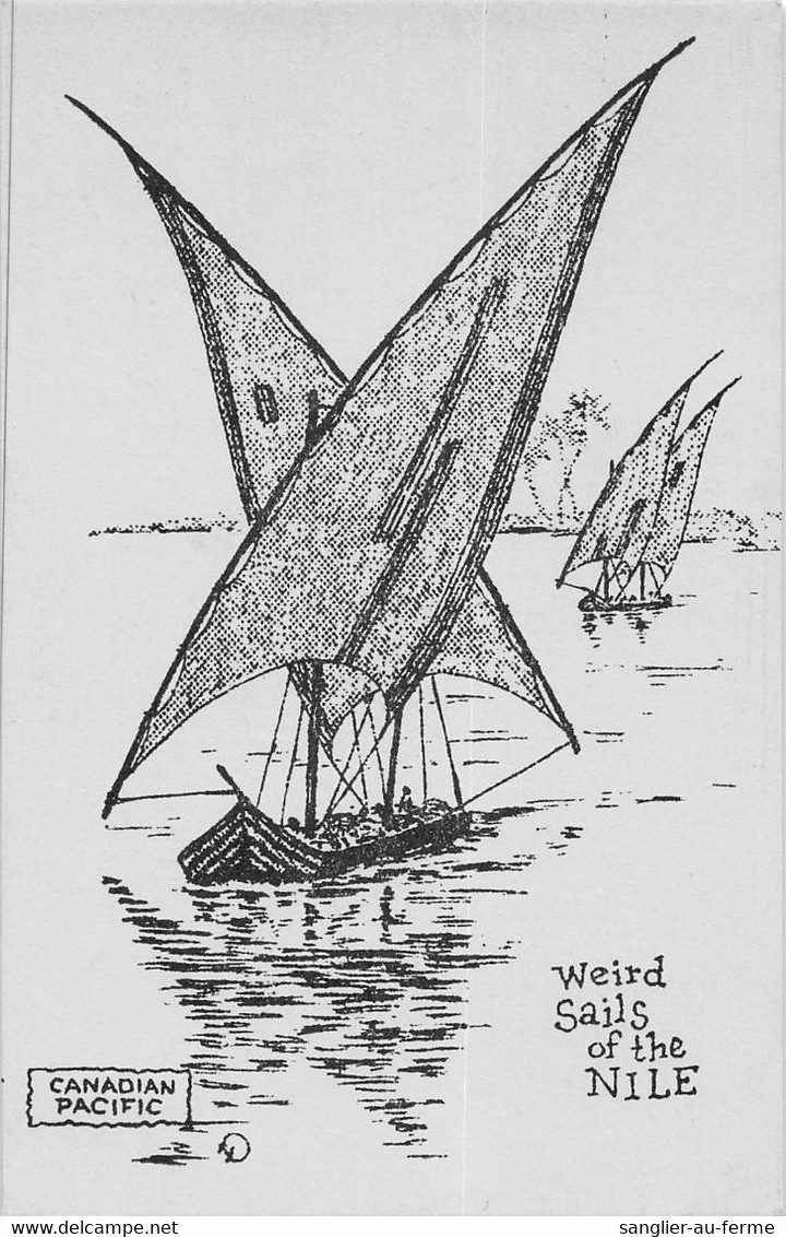 CPA PUBLICITE ILLUSTRATEUR CANADIAN PACIFIC PAQUEBOT WEIRD SAILS OF THE NILE - Advertising