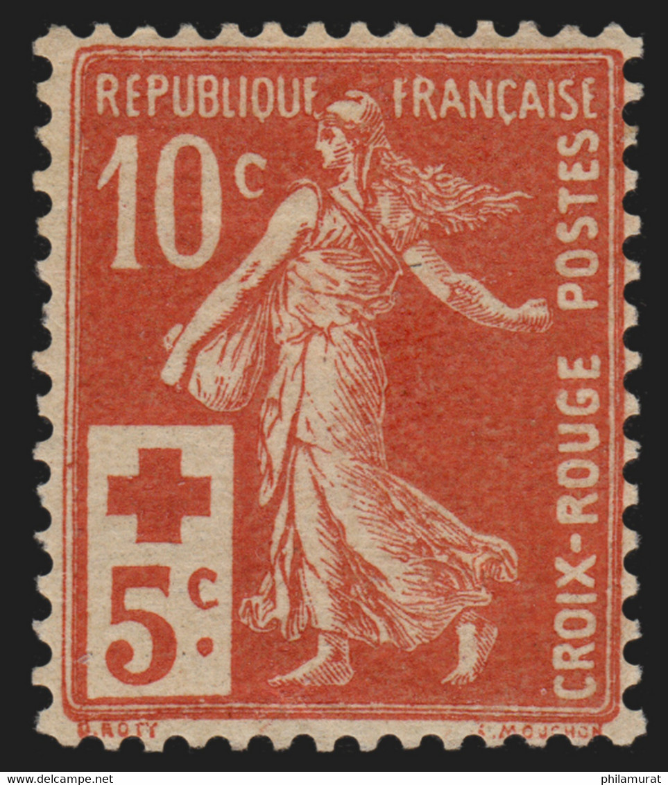 France N°147, Semeuse Croix-Rouge 1914, Neuf * Avec Charnière COTE 40€ - TB - Neufs