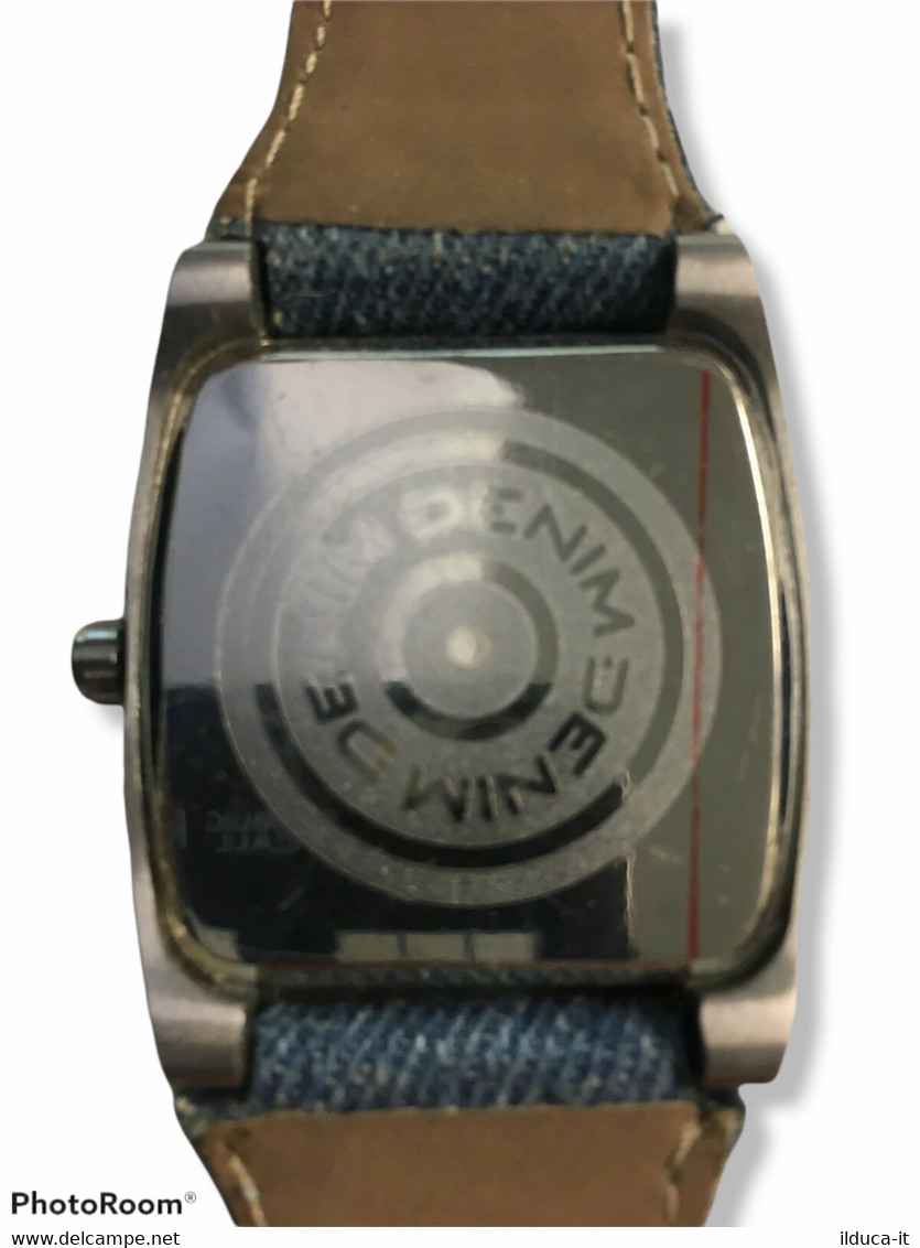 79094 Orologio Vintage Da Polso Uomo - Denim - Cinturino Jeans - Orologi Pubblicitari