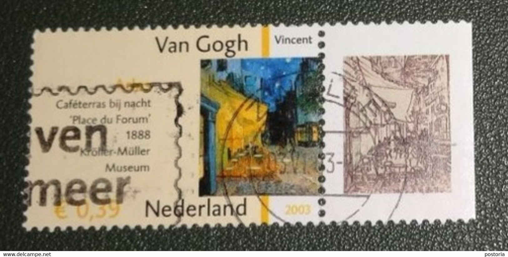 Nederland - NVPH - 2147 - 2003 - Gebruikt - Cancelled - Vincent Van Gogh - Caféterras Bij Nacht - Met Tab - Usati