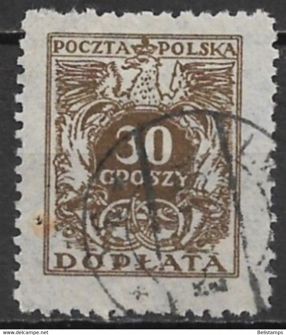 Poland 1924. Scott #J76 (U) Eagle & Numeral Of Value - Taxe