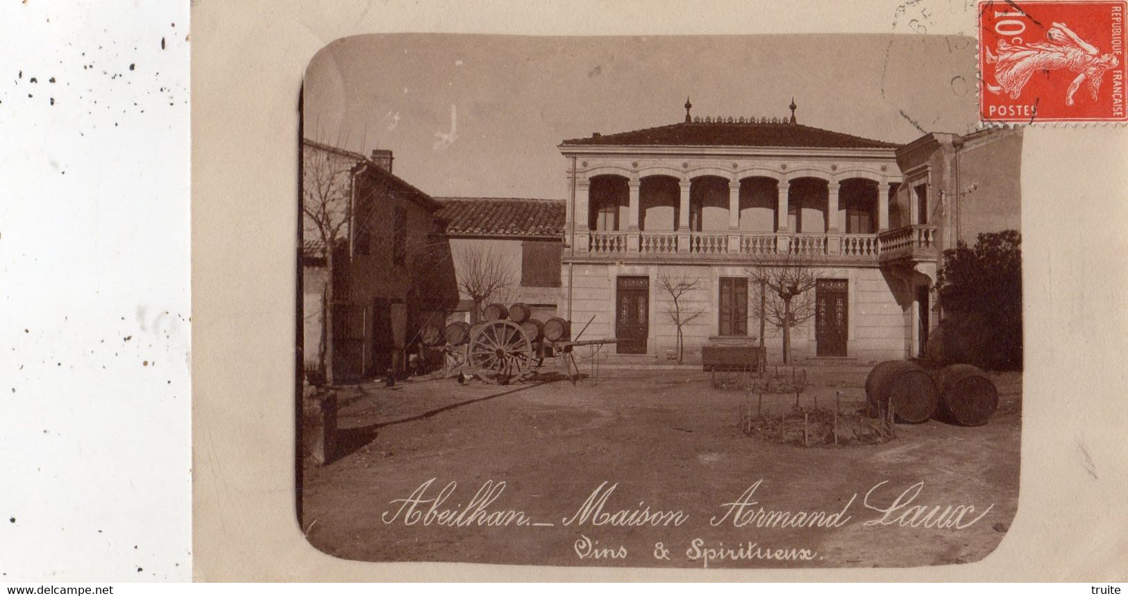 ABEILHAN MAISON ARMAND LAUX VINS ET SPIRITUEUX (CARTE PHOTO ) - Sonstige & Ohne Zuordnung