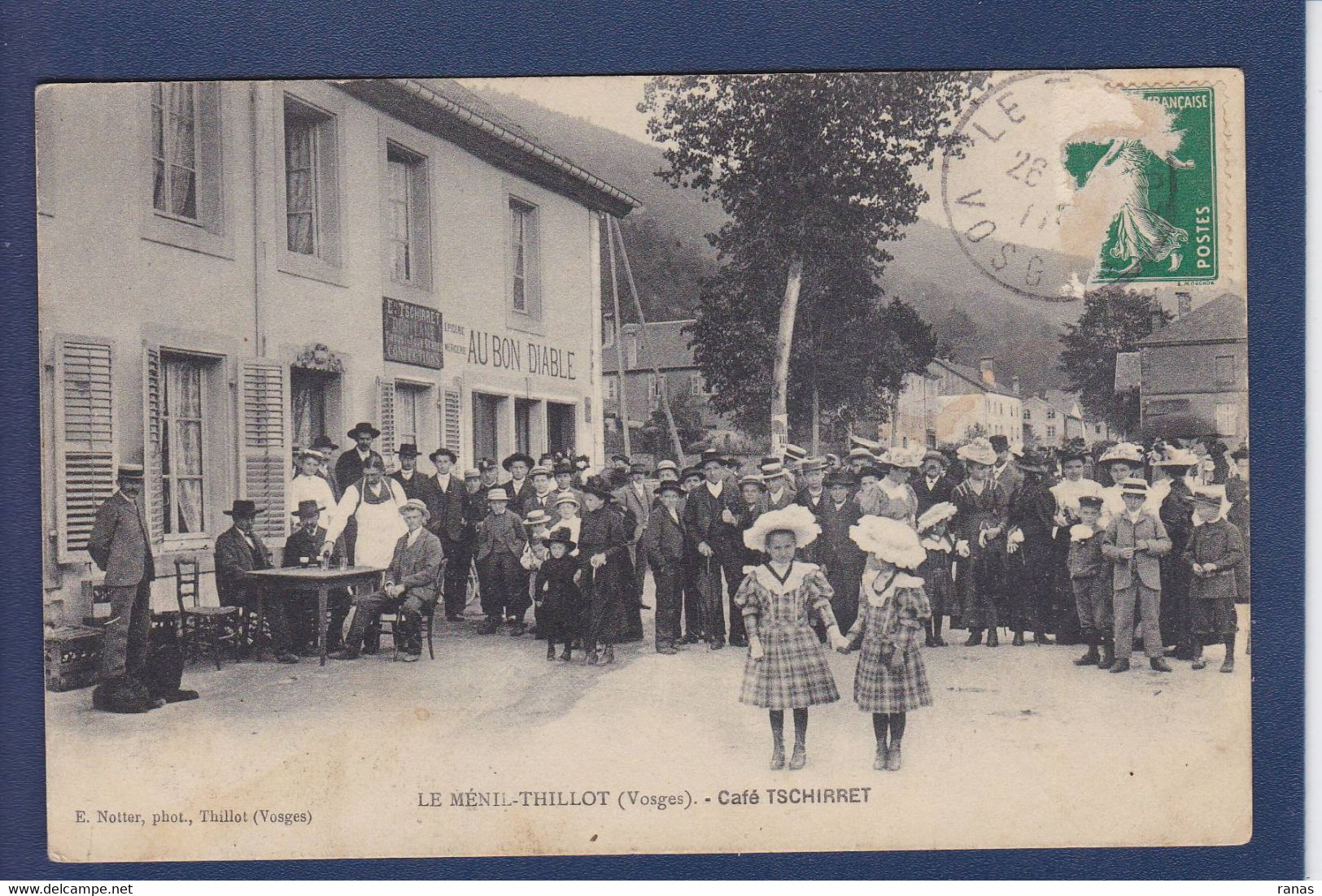 CPA [88] Vosges > Le Thillot Le Ménil Thillot Café Tschirret Circulé - Le Thillot