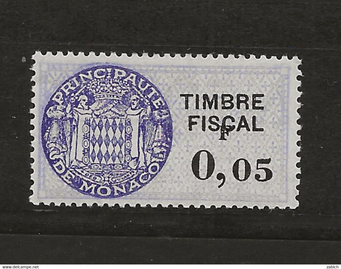 TIMBRES FISCAUX DE MONACO SERIE UNIFIEE  VARIETE F De La Valeur Décalé Sur N° 60 0,F05(**) - Fiscale Zegels