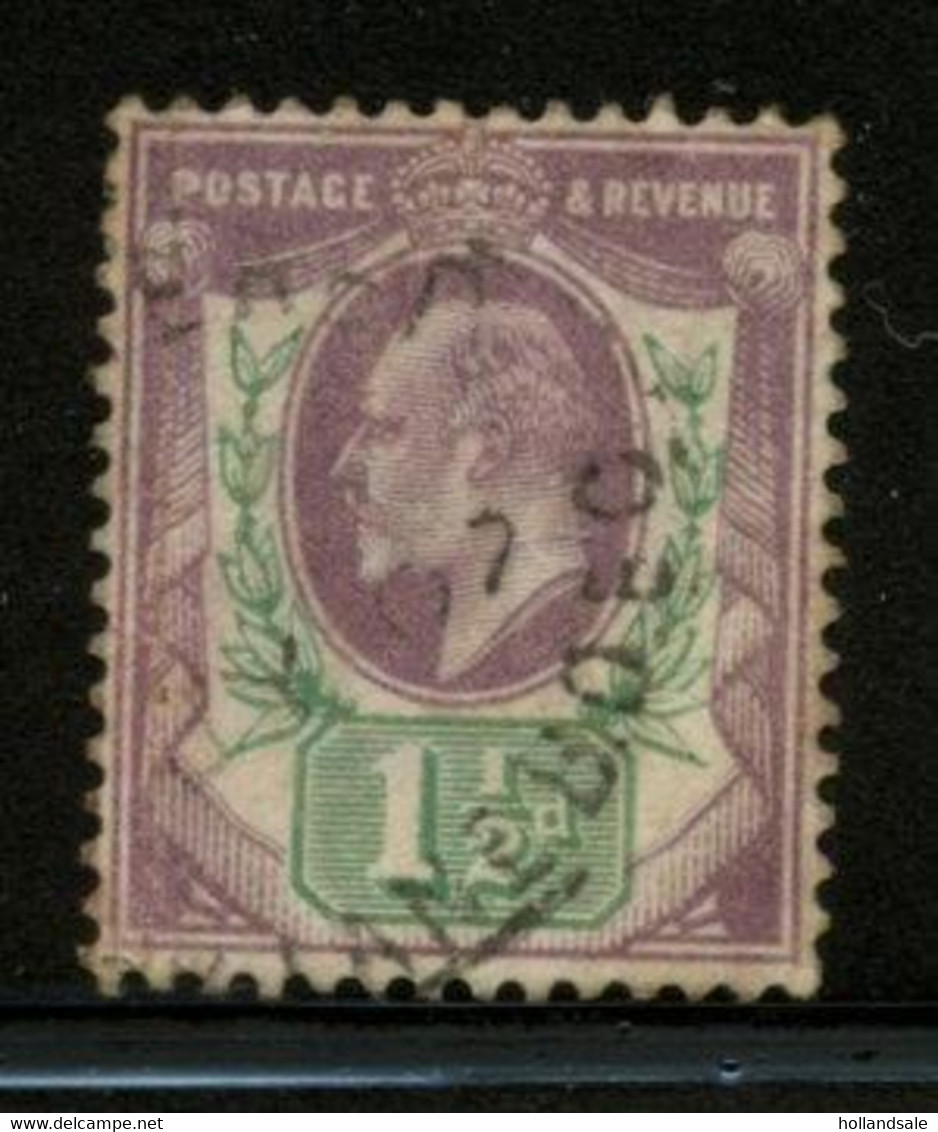 GREAT BRITAIN - 1902 1 1/2d Purple And Green. Stanley Gibbons # 221. Used. - Sonstige & Ohne Zuordnung