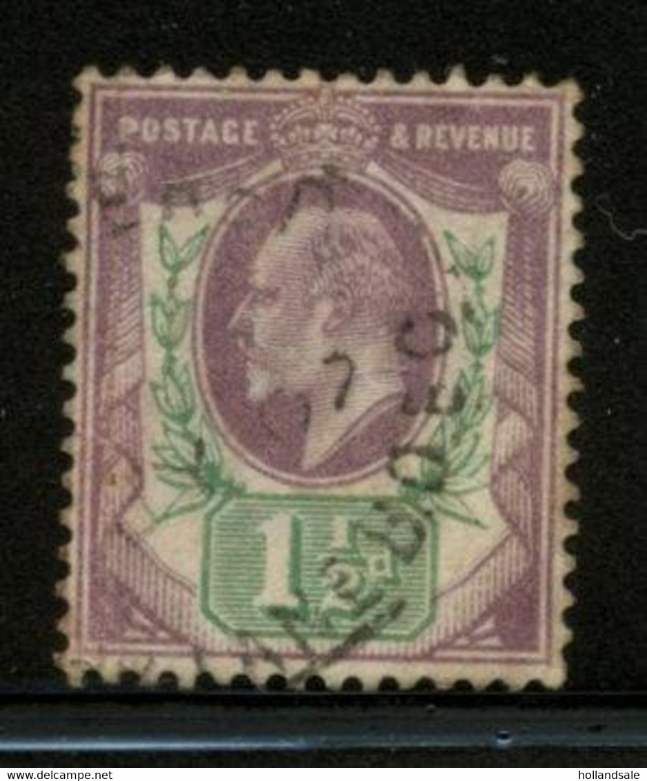 GREAT BRITAIN - 1902 1 1/2d Purple And Green. Stanley Gibbons # 221. Used. - Autres & Non Classés