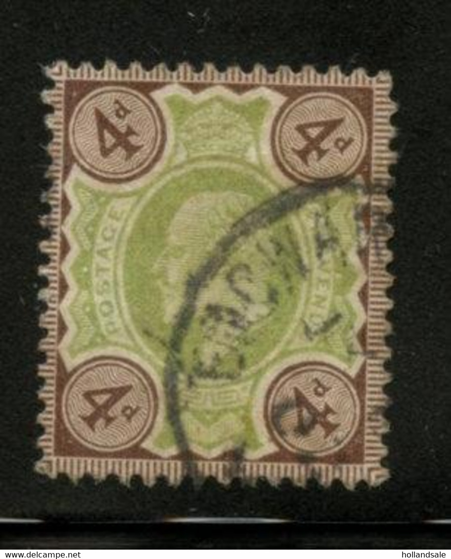 GREAT BRITAIN - 1902 4d Green And Brown. Stanley Gibbons # 238. Used. - Sonstige & Ohne Zuordnung