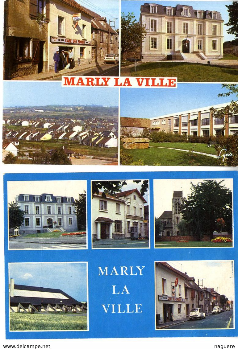 95  MARLY LA VILLE  -  2 CPM  DIVERSES  1970 / 80 - Marly La Ville