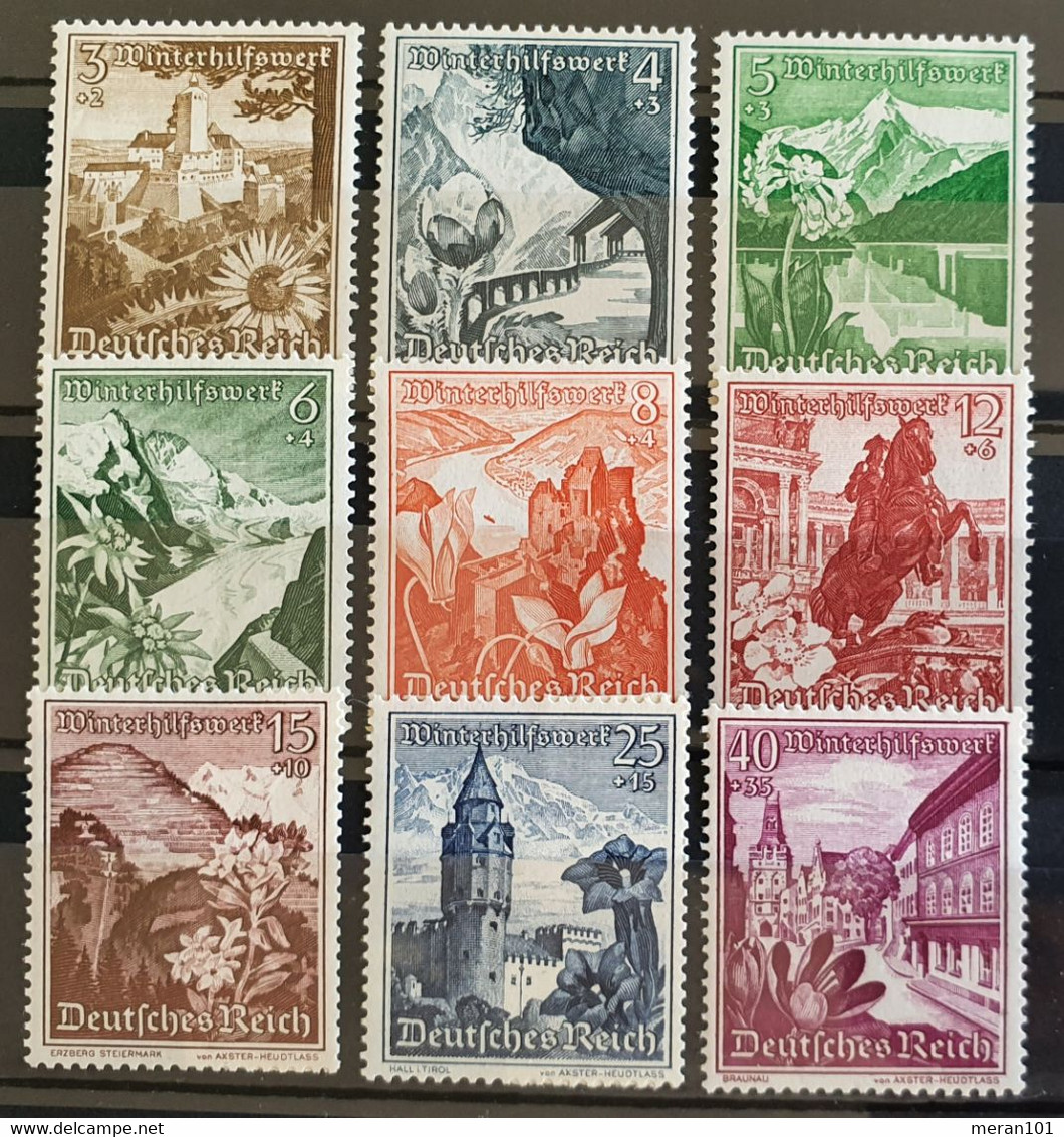 Deutsches Reich 1938, Winterhilfe Mi 675-83 MH(ungebraucht) - Unused Stamps