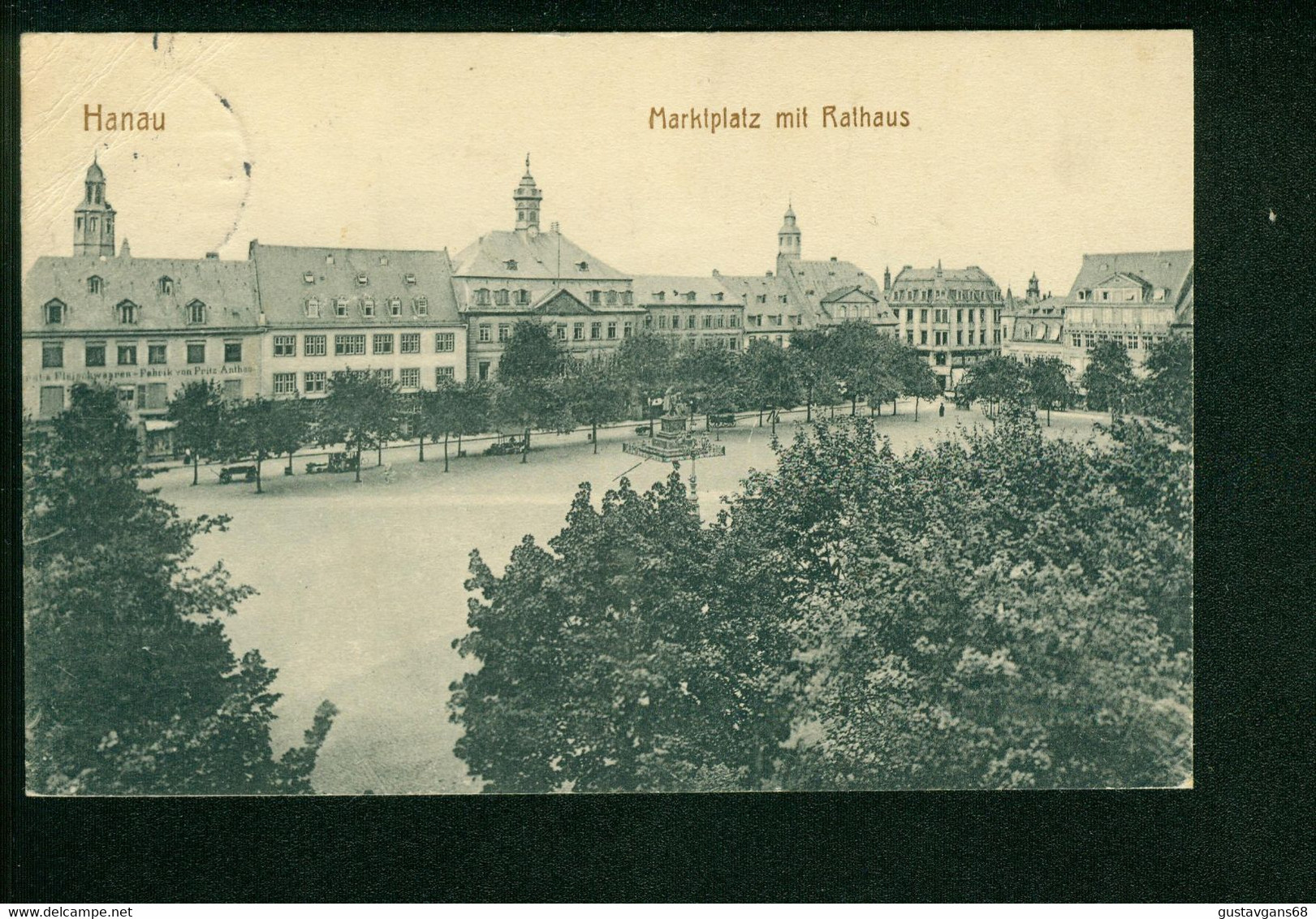 AK Hanau, Marktplatz Mit Rathaus, Feldpost 1915 N. Reichersberg B. Diedenhofen - Hanau