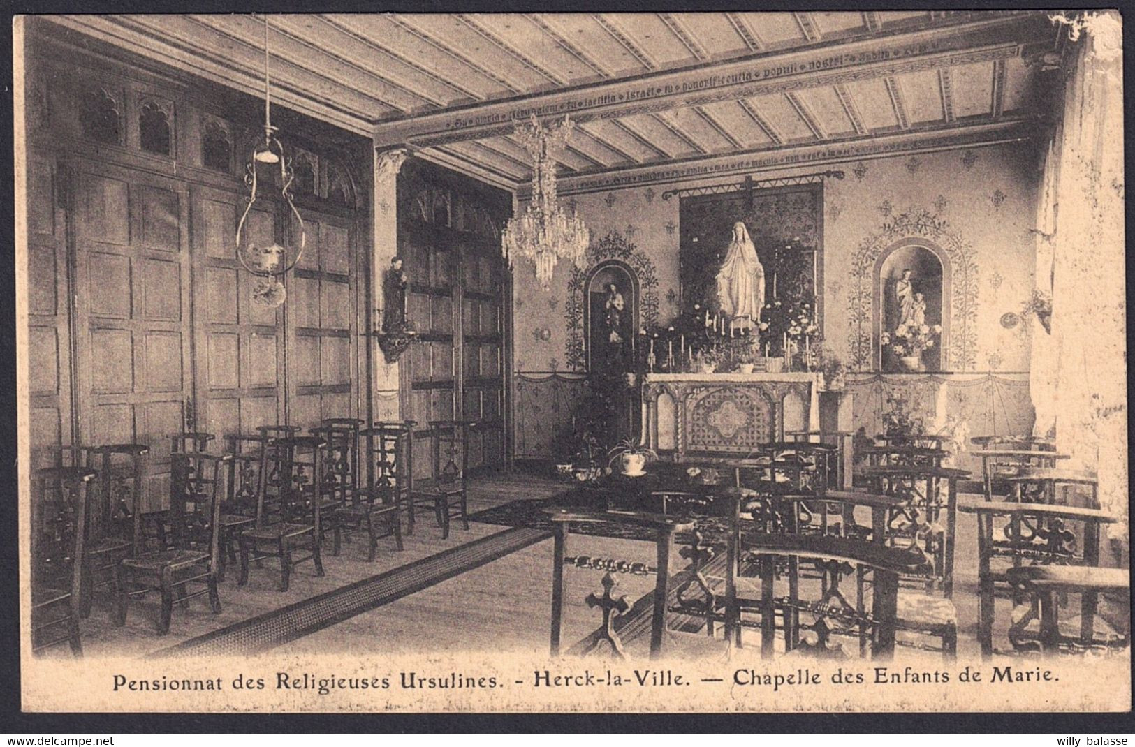 +++ CPA - HERK DE STAD - HERCK LA VILLE - Pensionnat Des Religieuses Ursulines - Chapelle Enfants De Marie  // - Herk-de-Stad