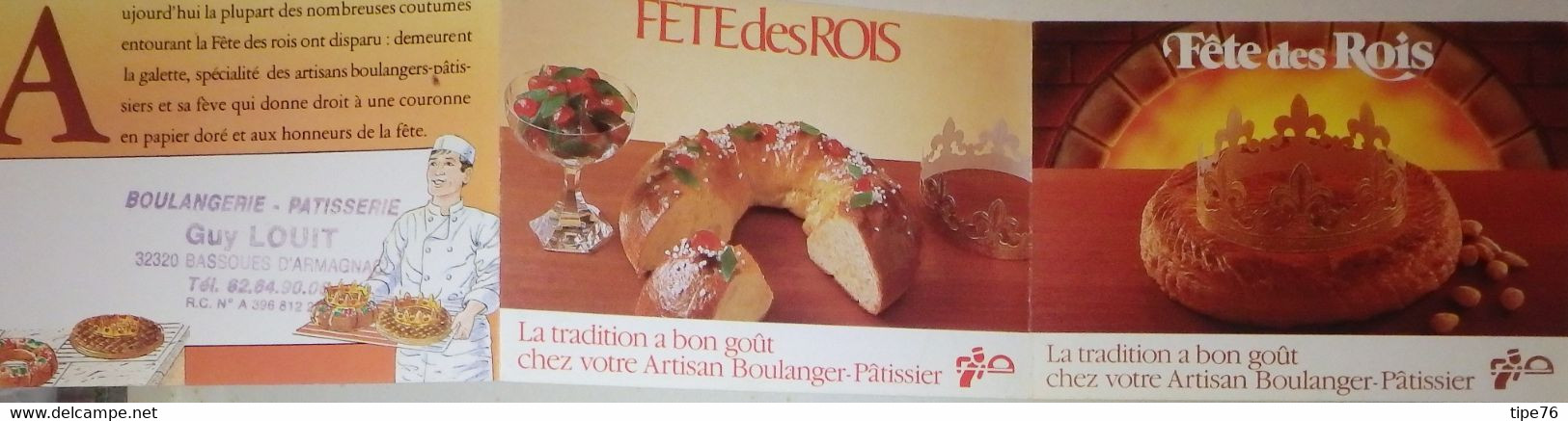 Petit Calendrier Poche 1988 Boulanger Pâtissier Fête Des Rois Galette Couronne - Bassoues D'Armagnac Gers - Small : 1981-90