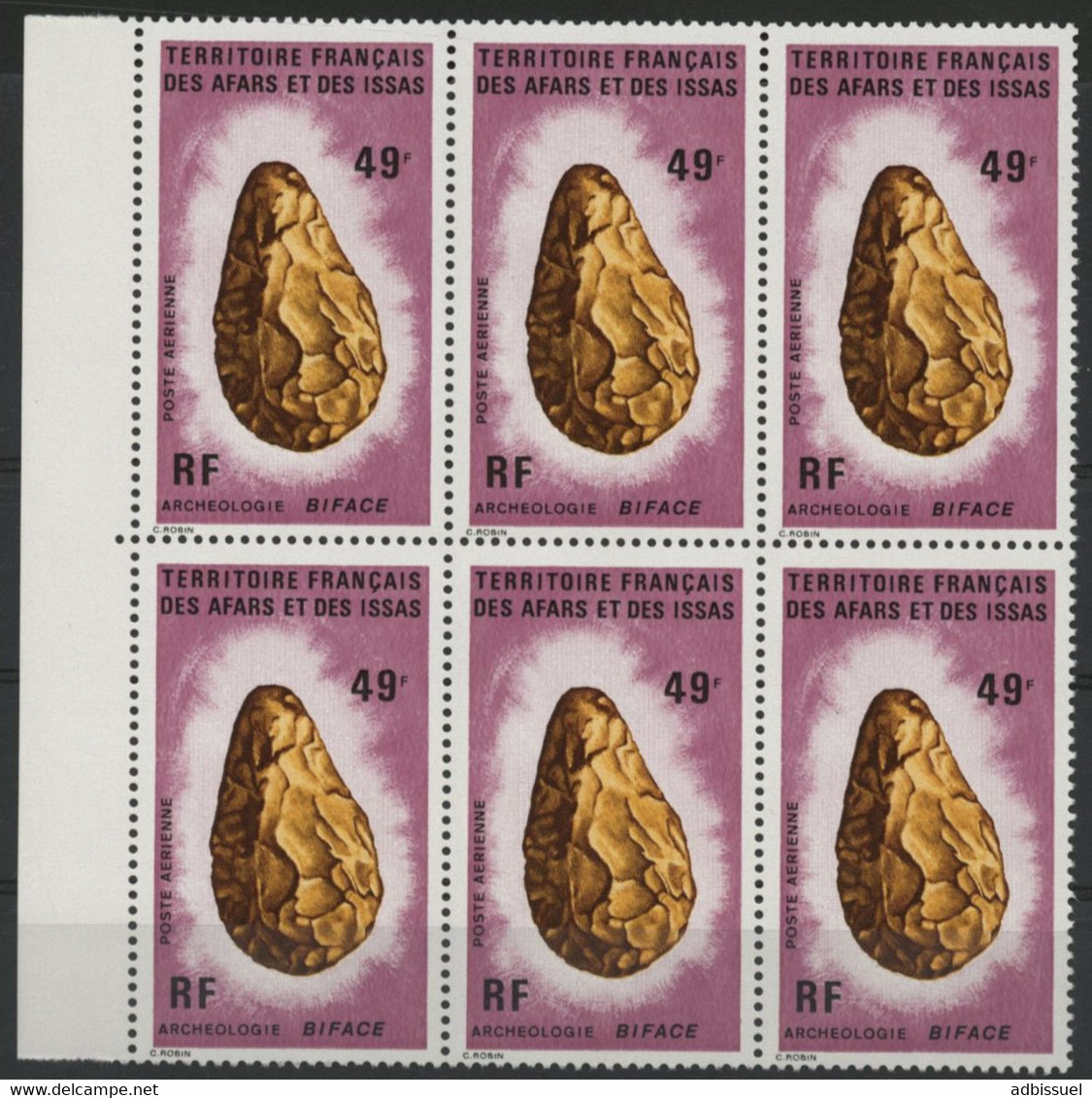 AFARS Et ISSAS COTE 84 € POSTE AERIENNE N° 84 MNH ** Bloc De 6. ARCHEOLOGIE ARCHEOLOGY BIFACE. TB/VG - Archäologie