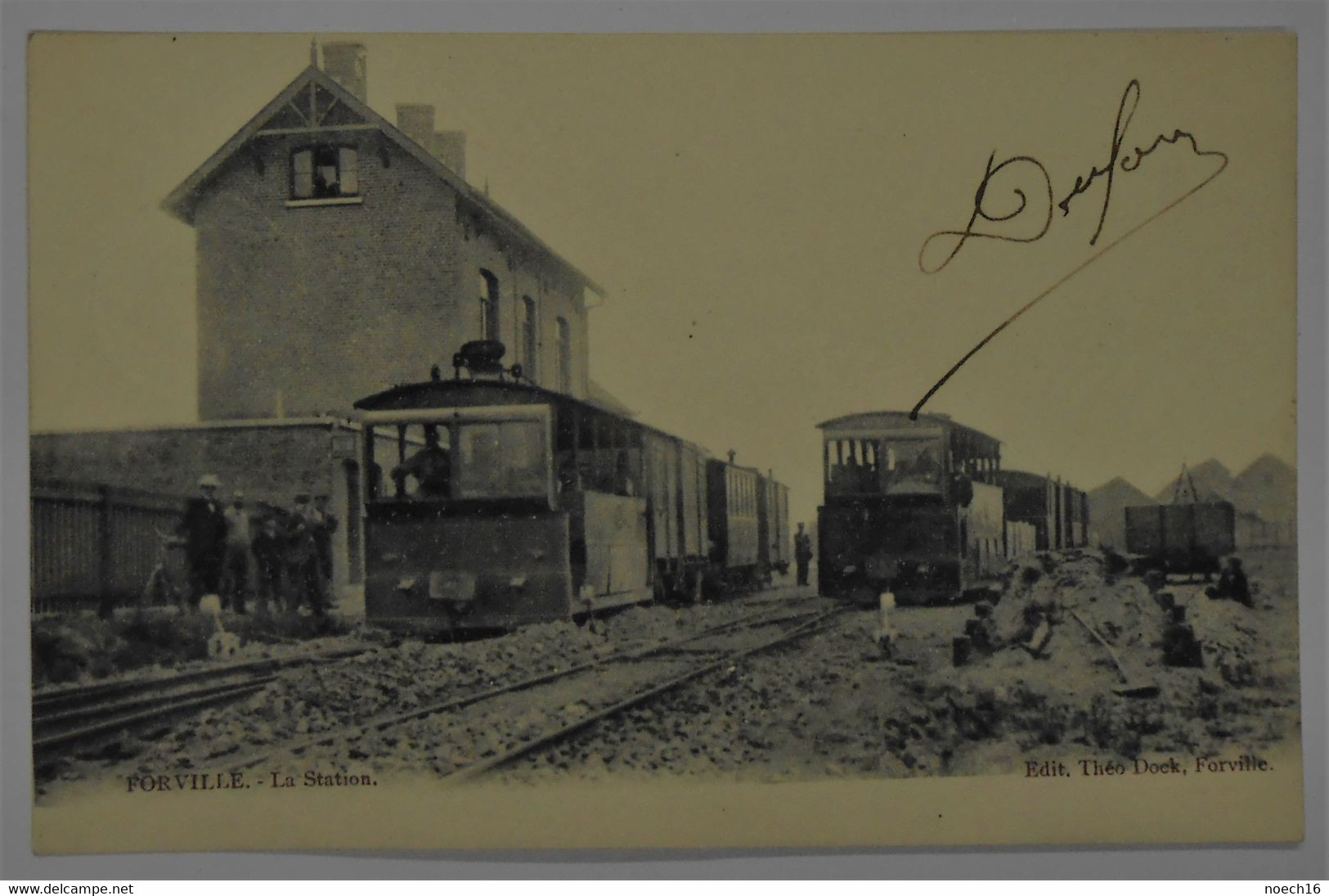 CPA 1905 Forville, Fernelmont - La Station Avec Trams - Fernelmont