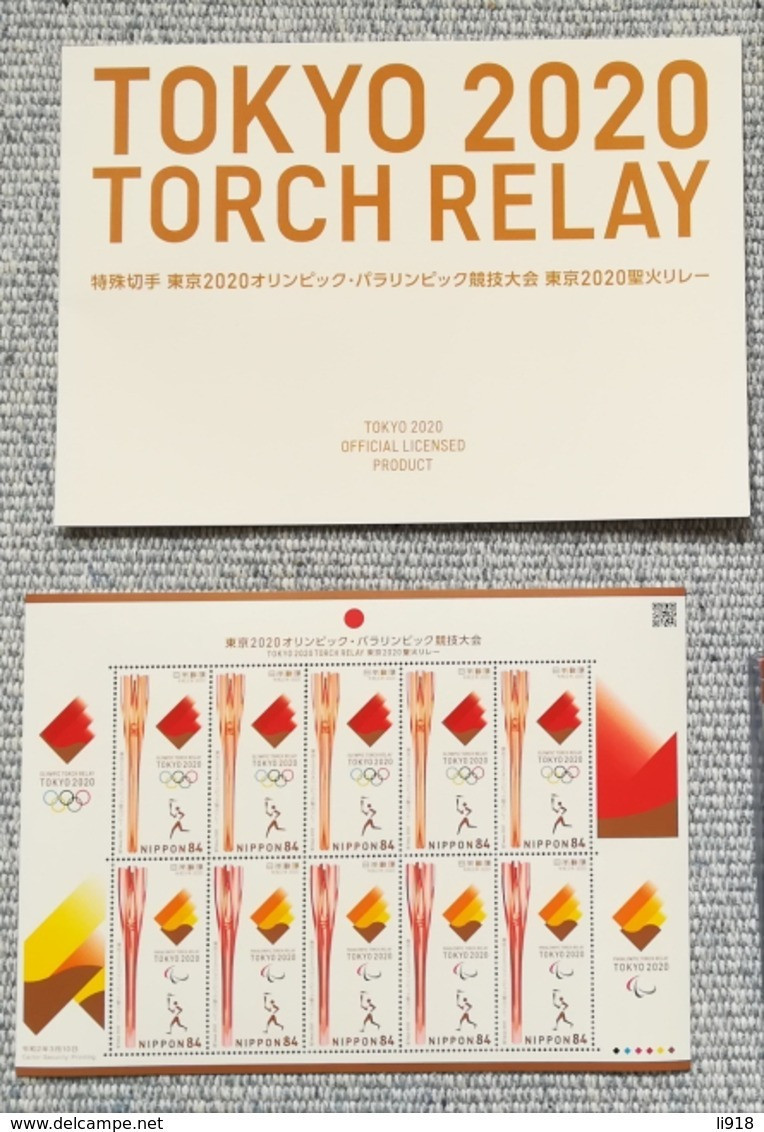Japan Tokyo 2020 Olympic Game Sheet Torch Relay With Folder MNH** - Eté 2020 : Tokyo