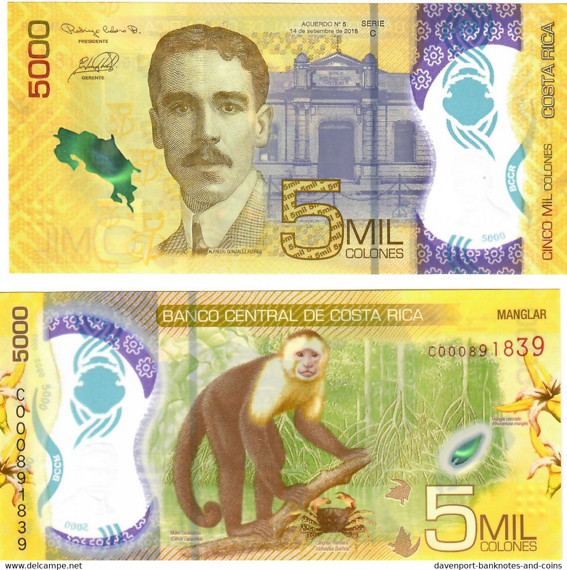 Costa Rica 5000 Colones 2020 UNC - Costa Rica