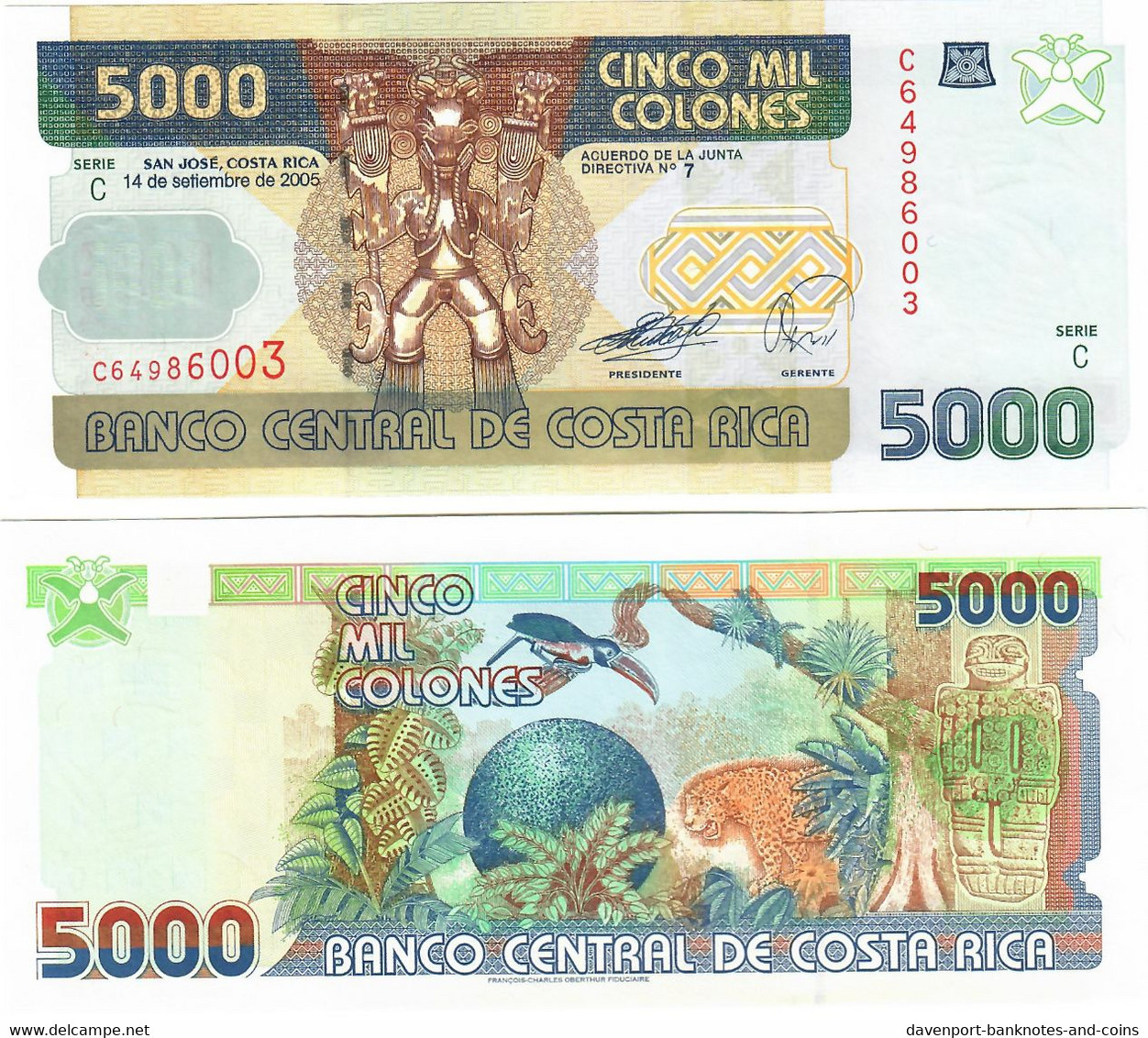 Costa Rica 5000 Colones 2005 UNC - Costa Rica