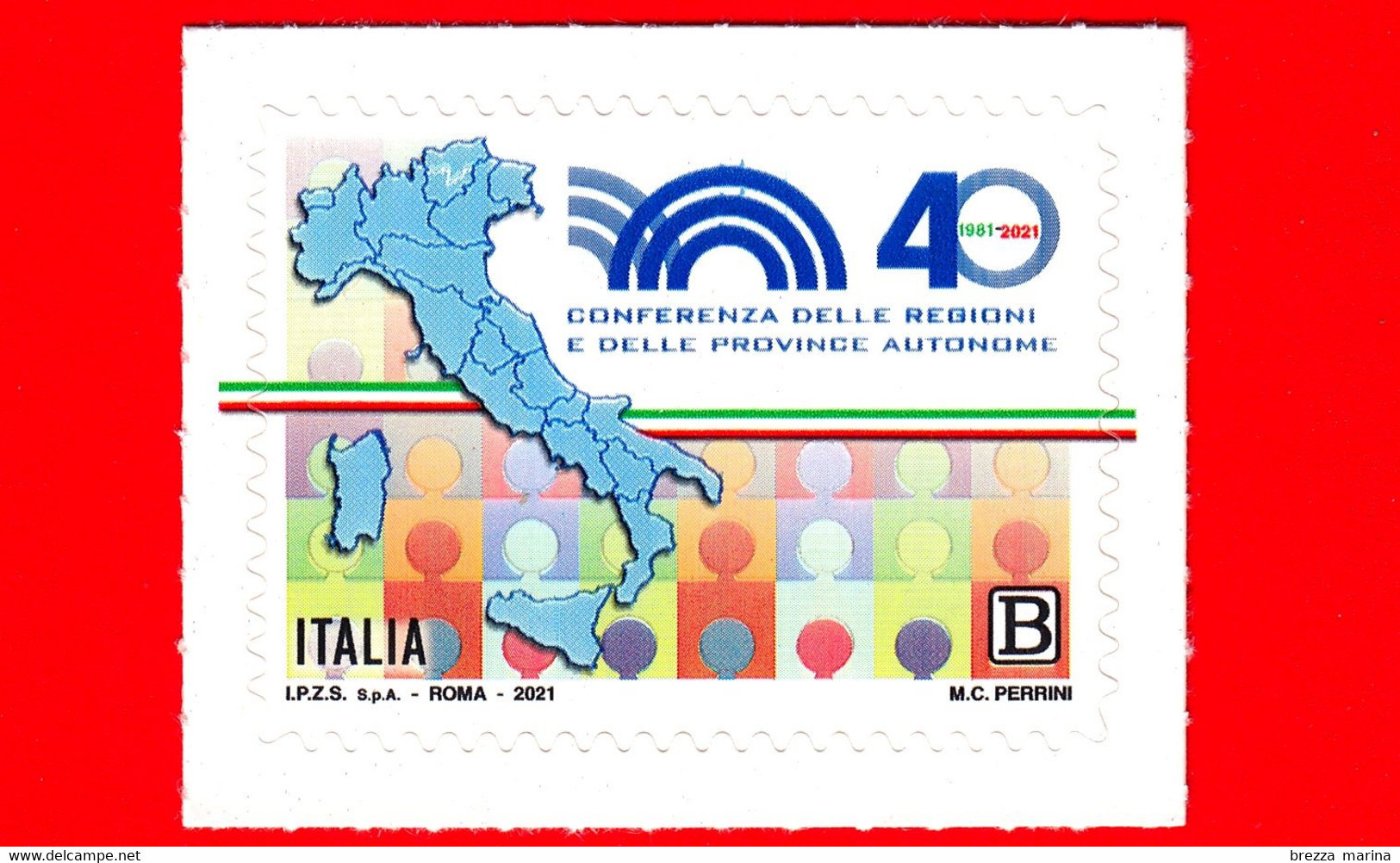 Nuovo - MNH - ITALIA - 2021 - 40 Anni Della Conferenza Delle Regioni E Delle Province Autonome – Logo - B - 2021-...:  Nuovi