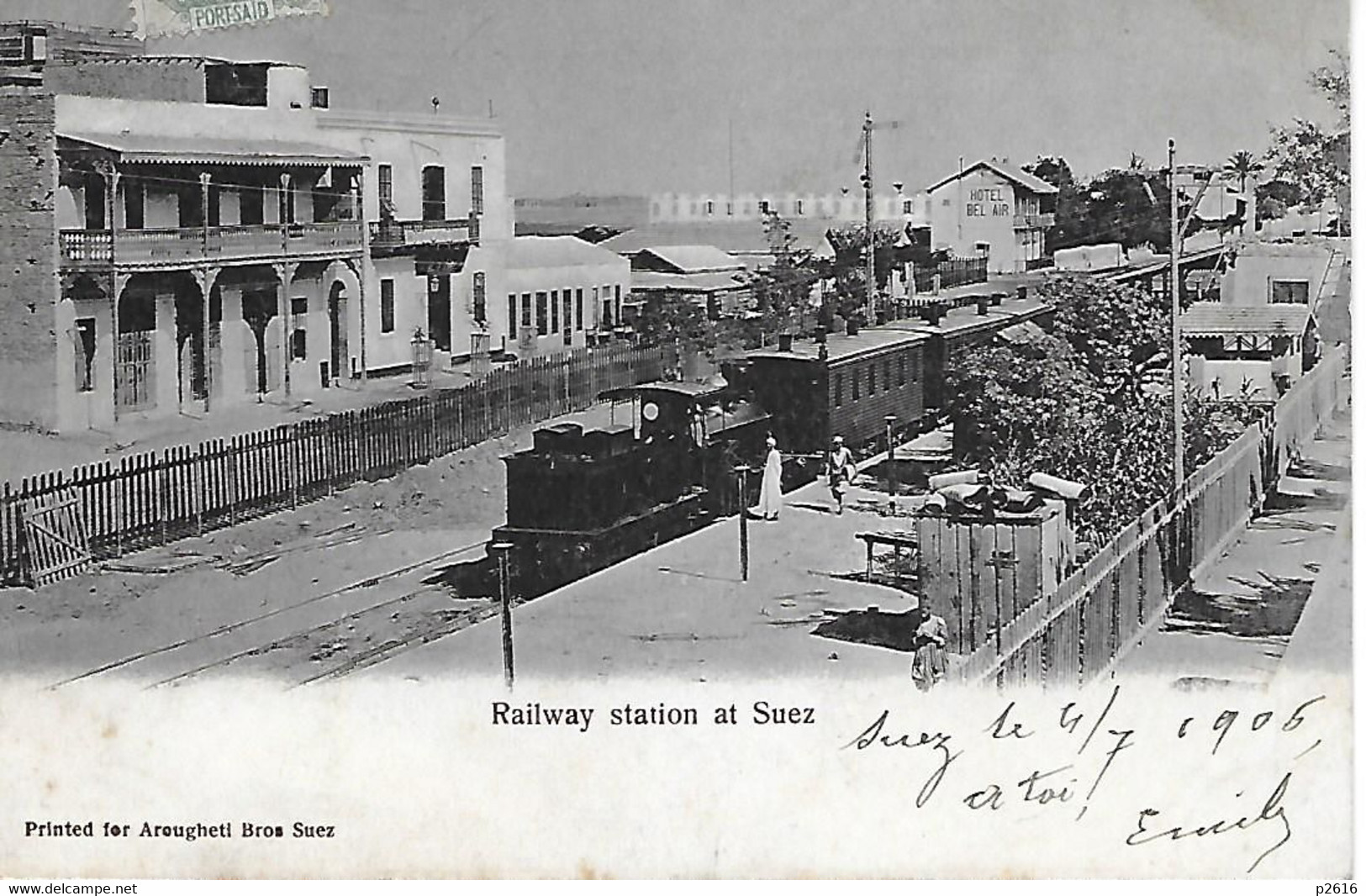 EGYPTE -  1906 -  RAILWAY STATION AT SUEZ - Suez