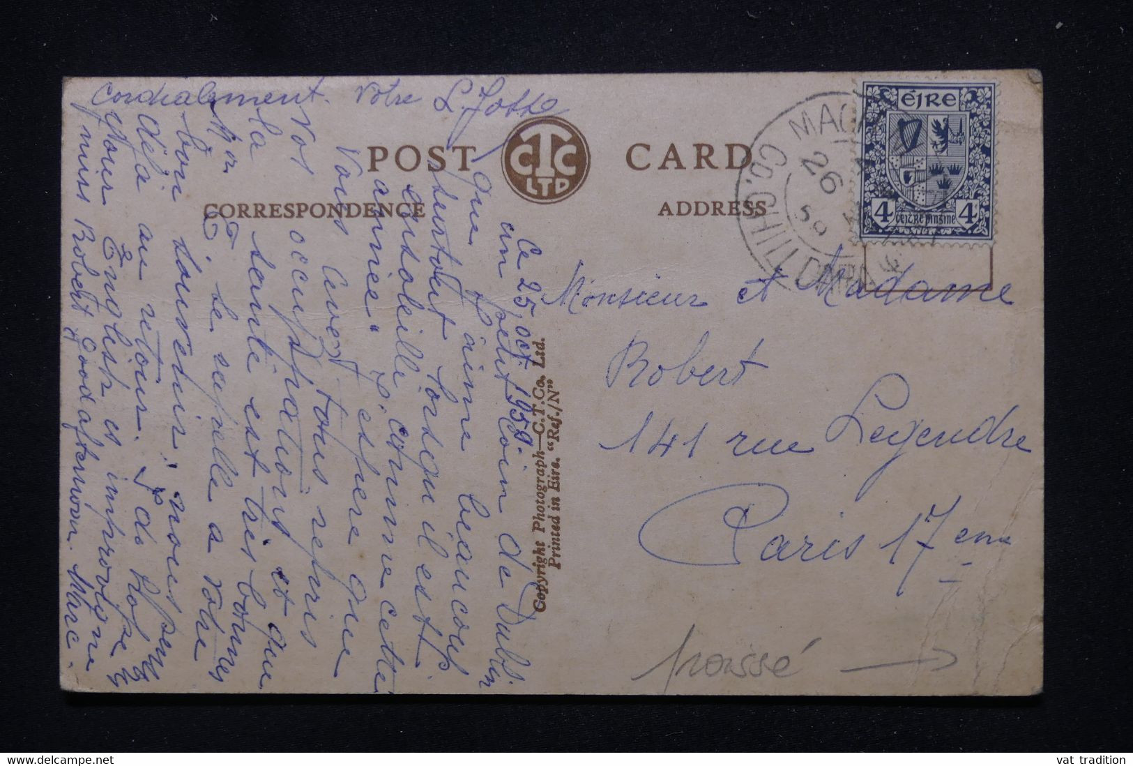 IRLANDE - Affranchissement De Dublin Sur Carte Postale En 1959 Pour La France - L 106464 - Cartas & Documentos