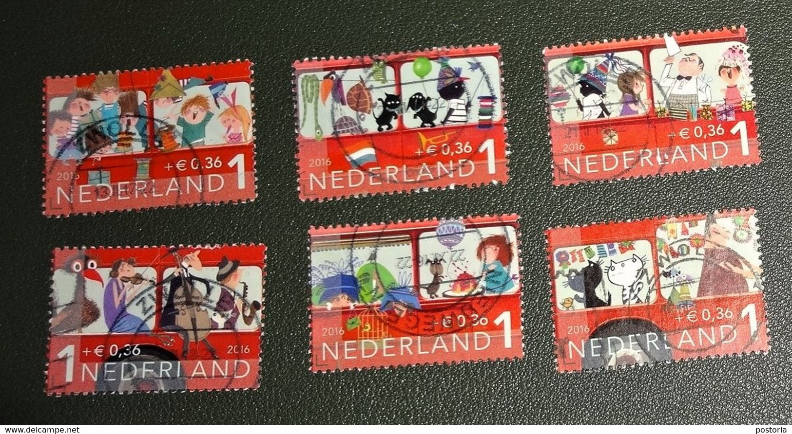 Nederland - NVPH - 3473a T/m F - 2016 - Uit Blok 3473 - Gebruikt - Cancelled - Kinderzegels - Fiep Westendorp - Gebruikt