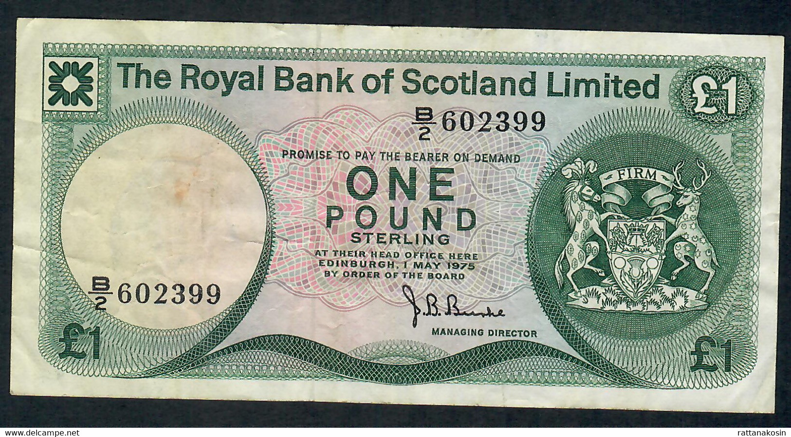 SCOTLAND Royal Bank Of Scotland Limited  P336  1 POUND 1.5.1975 #B/2  AVF NO P.h. - 1 Pond