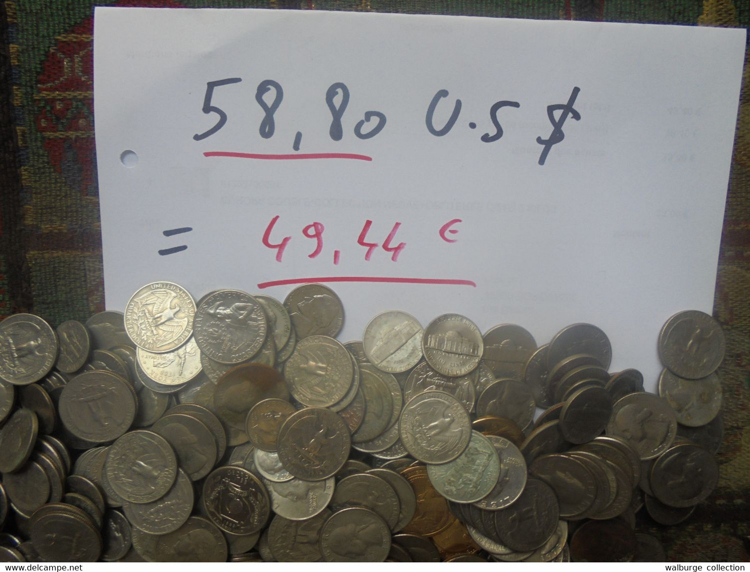 SOUS LA VALEURE ! +++58,80 U.S $ En MONNAIE De 10 Cts+1/4+1/2+1$ (POIDS 1 KILO 475) - Lots & Kiloware - Coins