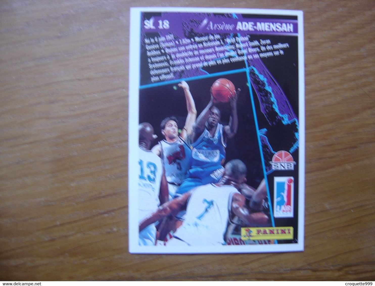 1995 Carte Basketball Panini ARSENE ADE MENSAH Season Leaders FFBB Basket - Autres & Non Classés