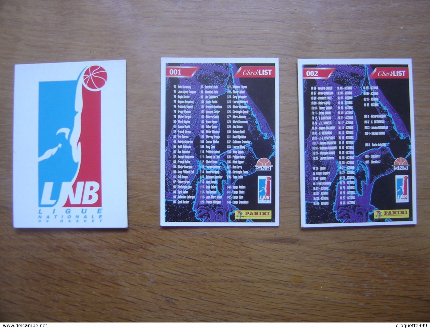 1995 Carte Basketball Panini LNB Carte De France Check List FFBB Basket - Otros & Sin Clasificación