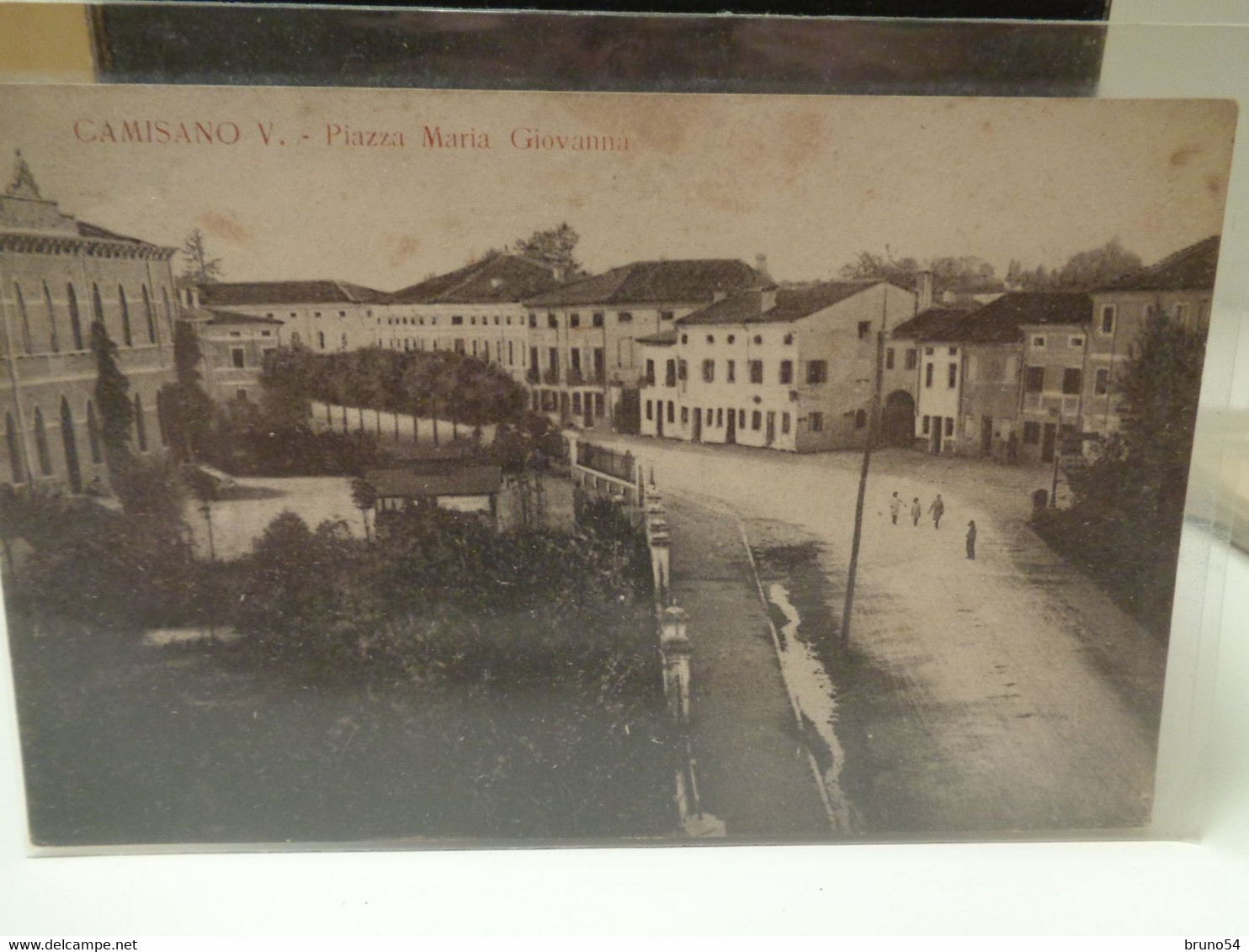 Cartolina  Camisano Prov Cremona Piazza Maria Giovanna 1915 - Cremona