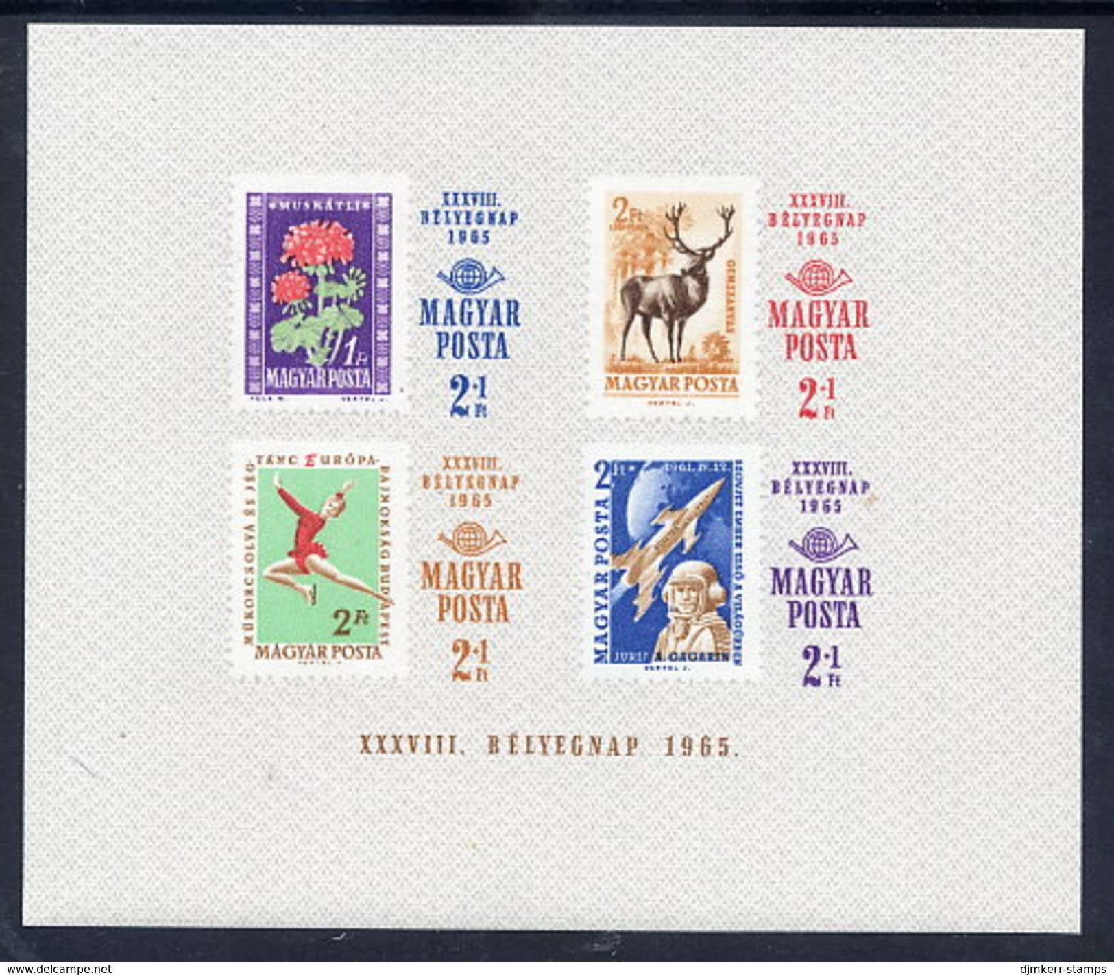 HUNGARY 1965 Stamp Day Imperforate Block MNH / **.  Michel Block 51B - Blocks & Kleinbögen
