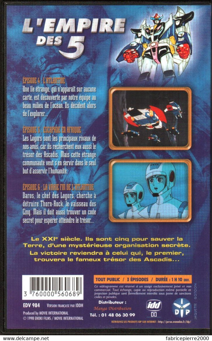 L'Empire Des 5 (cinq) - Série Complète Des 8 K7 VHS Etat Neuf - Thorn-Rock, Le Trésor Des Ascadis, Les Logors - Manga