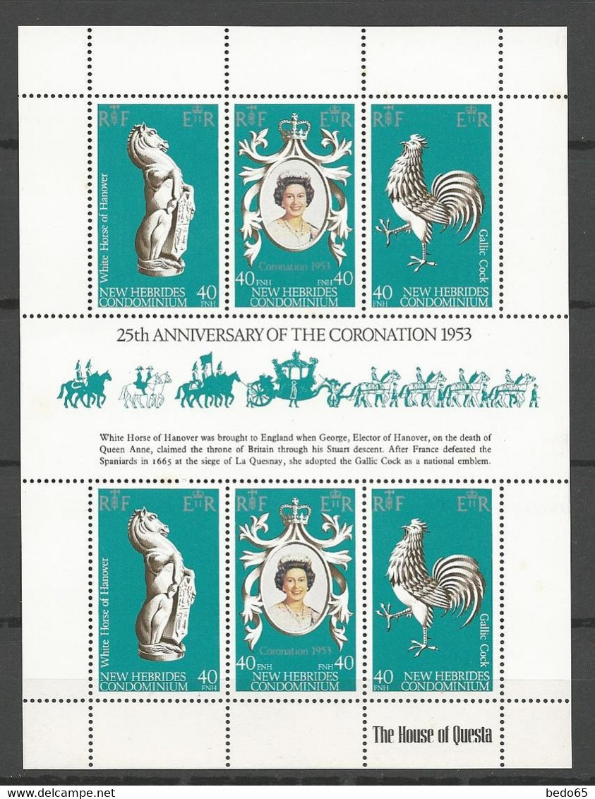 NOUVELLES-HEBRIDES BLOC  N° 1 Légende Anglaise NEUF**  SANS CHARNIERE   / MNH - Blocks & Sheetlets