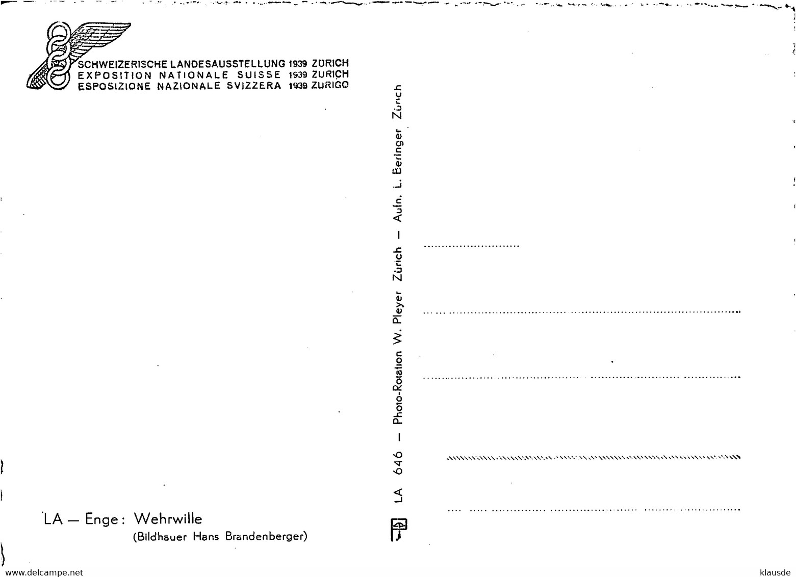 Schweiz.Landesaustellung Zürch 1939 LA-Enge:Wehrwille - Enge